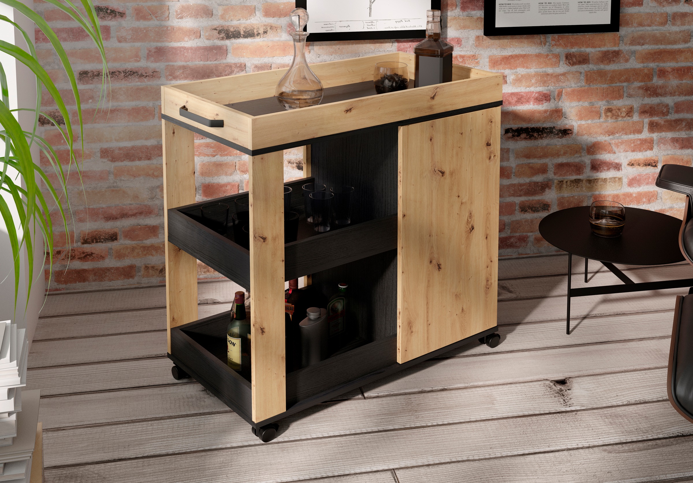 FORTE Barschrank "Homebar" Höhe ca. 88,5 cm günstig online kaufen