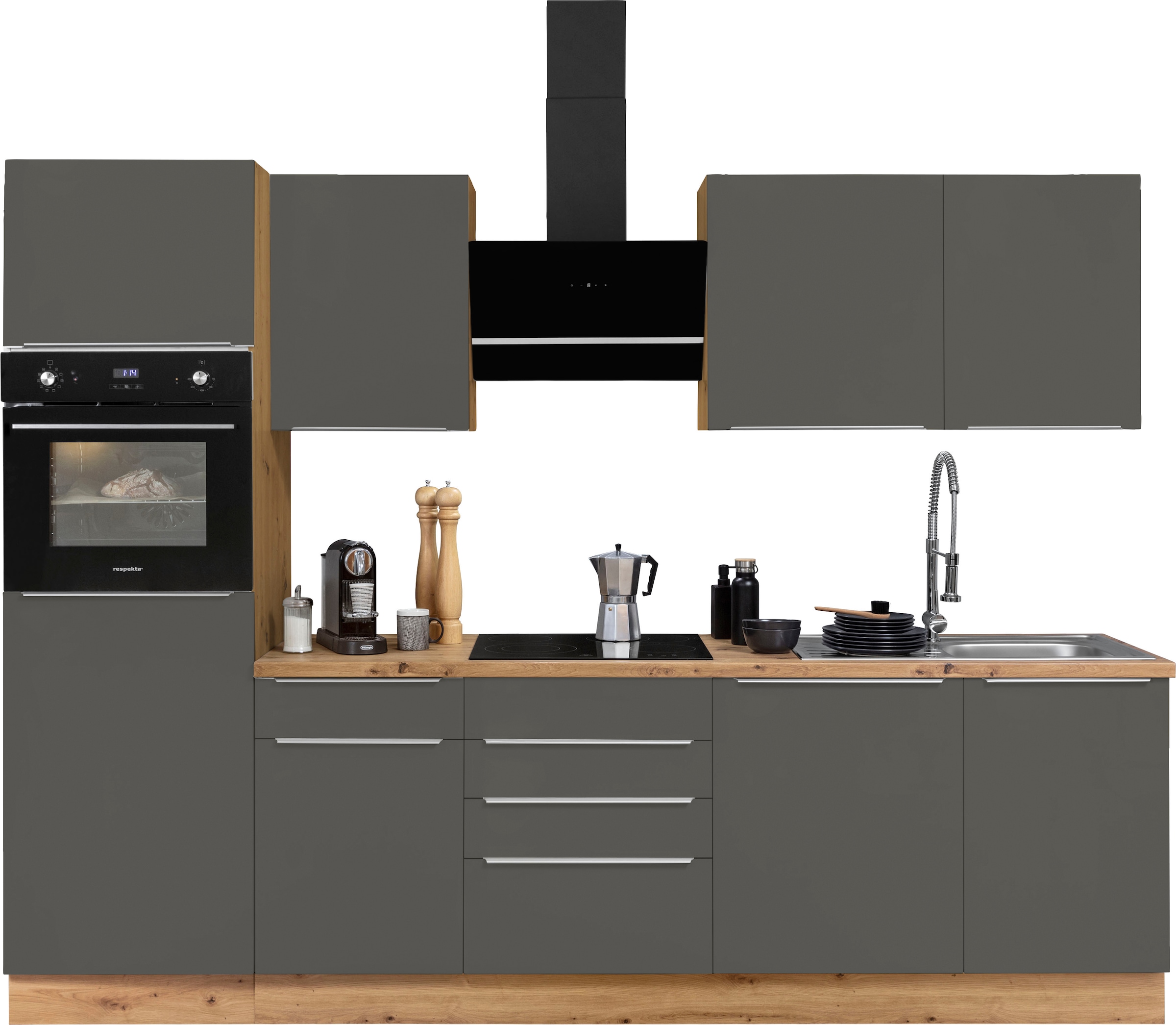 RESPEKTA Küchenzeile »Safado aus der Serie Marleen«, hochwertige Ausstattung  wie Soft Close Funktion, Breite 280 cm auf Rechnung kaufen