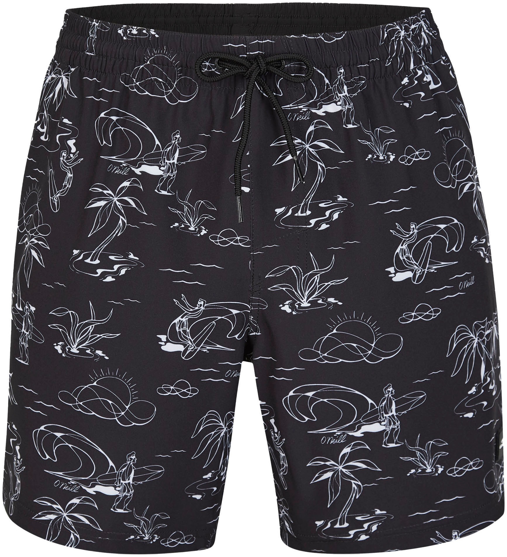 Badeshorts „CALI CIRCLE SURFER 16“ SWIM SHORTS“, mit elastischem Bund, Gr. M – N-Gr, Black Circle Surfer N-Gr