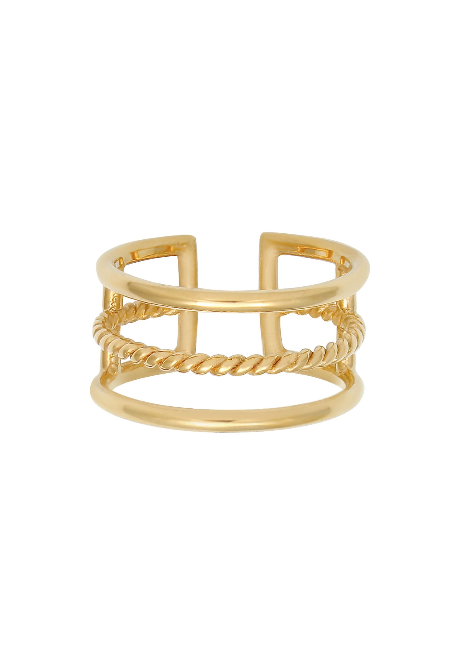 Elli Fingerring »Offen Verstellbar 3-reihig Breit 925 Silber«