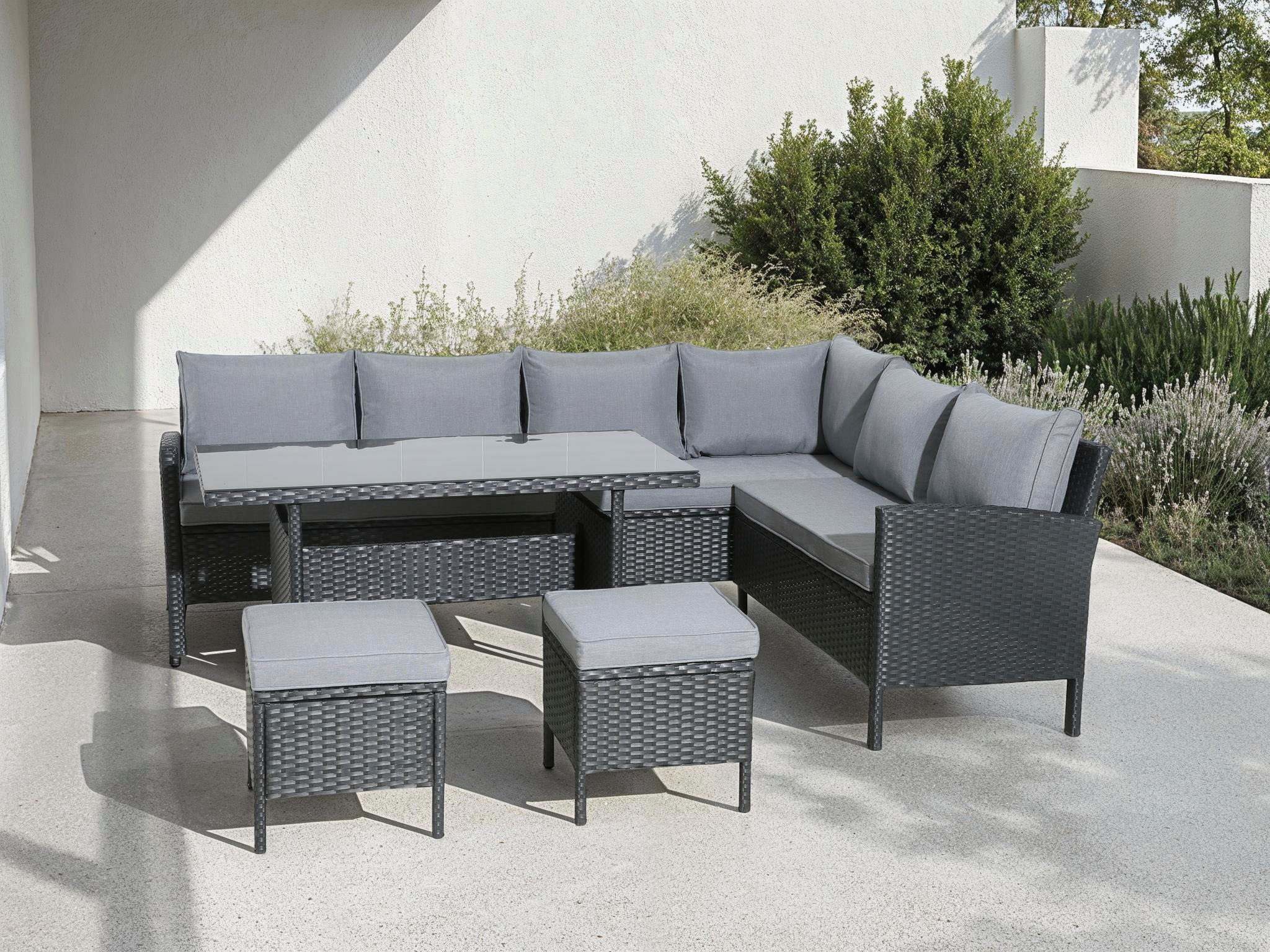 KONIFERA Gartenlounge-Set »Manhatten, Gartenmöbel Set« Set, Ecklounge, Tisc günstig online kaufen