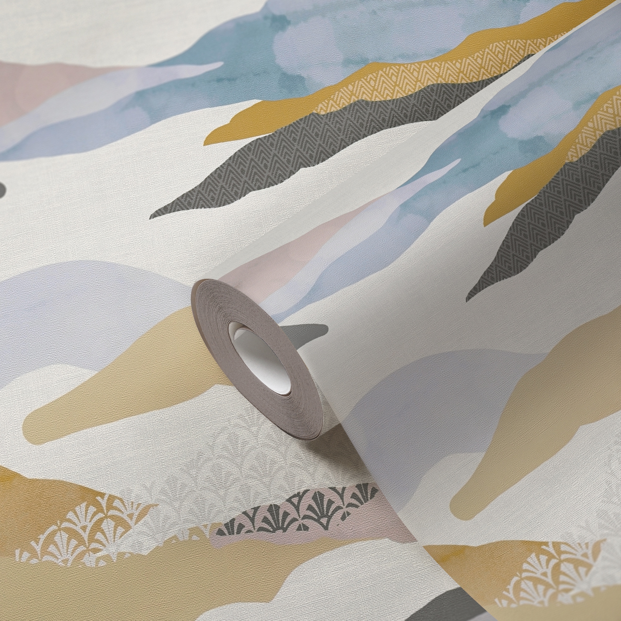 A.S. Création Vliestapete »PintWalls II Grafik-Tapete Mustertapete Wellen Wolken« matt strukturiert Vliestapete Abstrakt für Schlafzimmer Küche Wohnzimmer Grafik Design