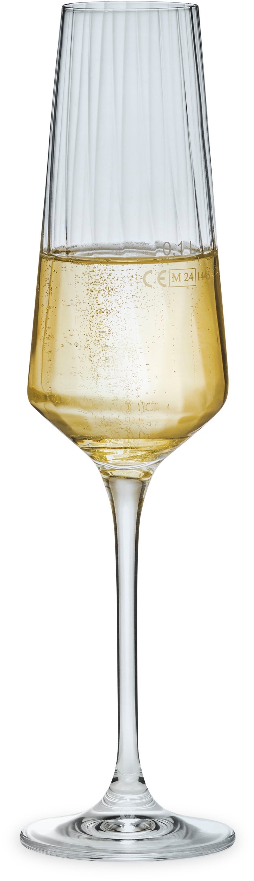 van Well Sektglas »Eva, Sektgläser 20 cl geeicht, 6 Stück«, (Set, 6 tlg.), Relief-Optik, spülmaschinengeeignet