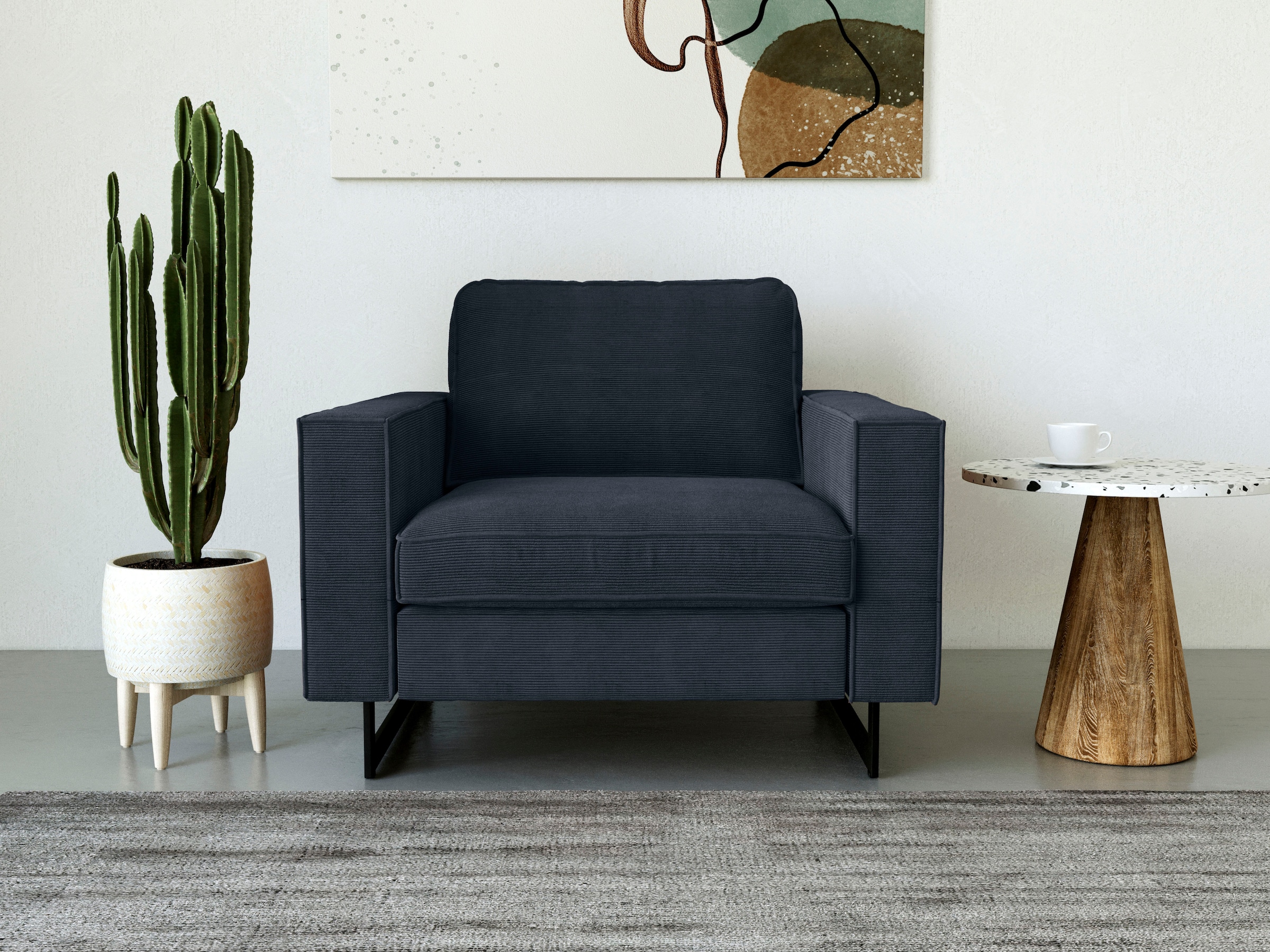 Places of Style Loveseat »Pinto«, mit Keder, Metallfüßen und auch in Cord B günstig online kaufen