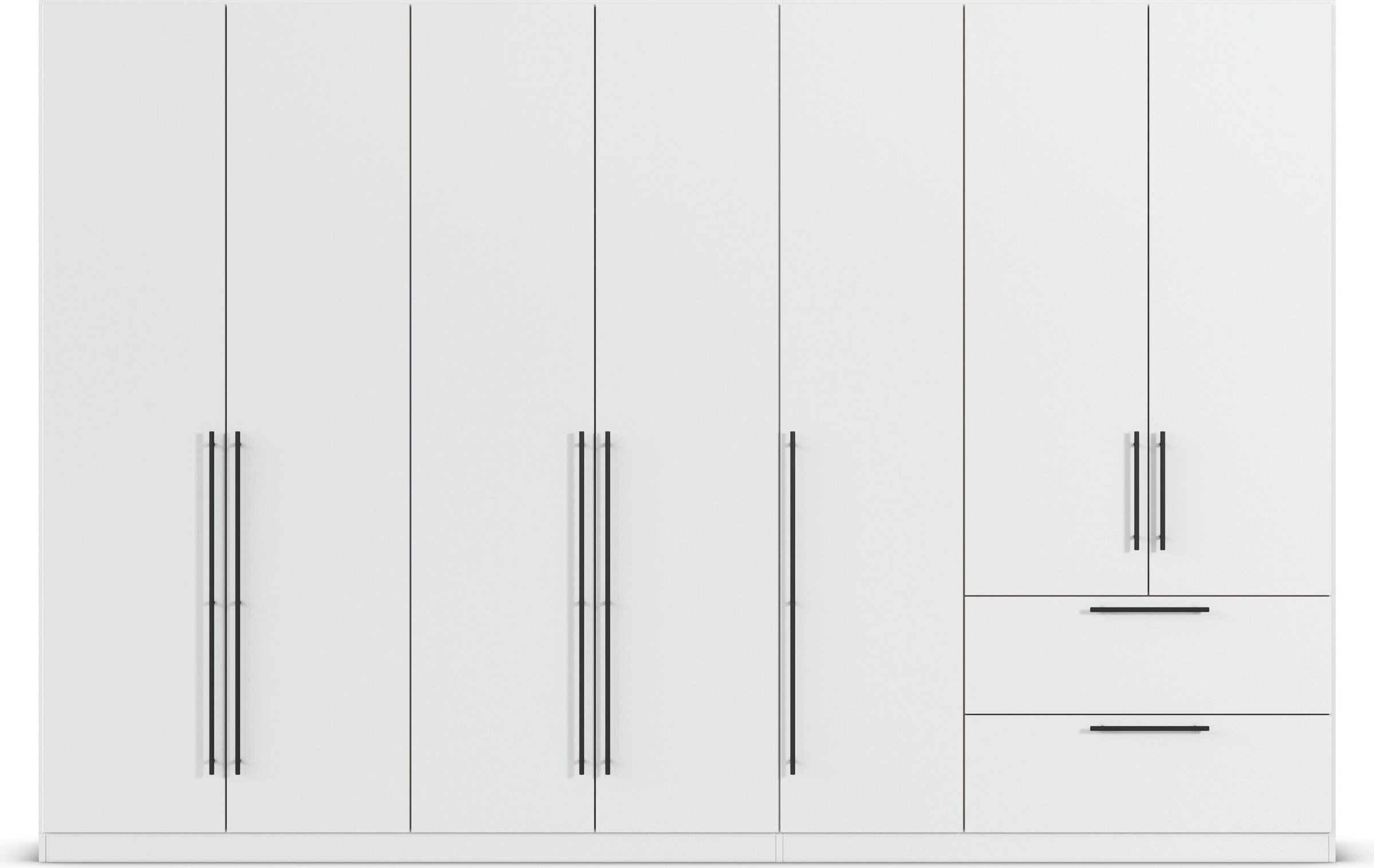 rauch Kleiderschrank »Drehtürenschrank Schrank Garderobe Wäscheschrank Schlafzimmer AVOLA«, (in 3 verschiedenen Ausstattungen BASIC/CLASSIC/PREMIUM), mit hochwertigen Stangengriffen aus Metall in Schwarz MADE IN GERMANY