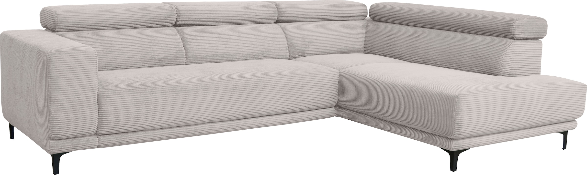 alina Ecksofa »Hikari«, wahlweise mit Sitzvorzug, in modernem Cordstoff, Breite 276 cm