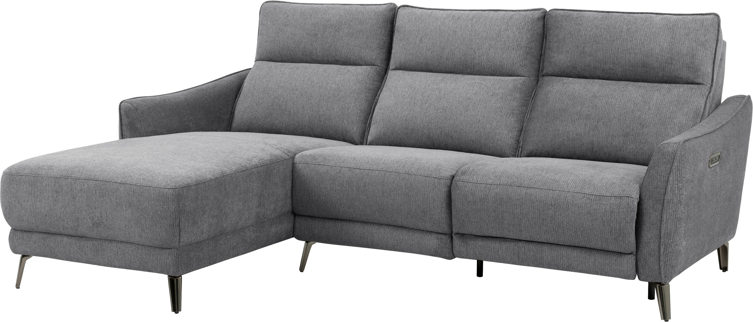 INOSIGN Ecksofa »TAYLER 3-Sitzer, L-Form (Breite 239cm), elektr. Relaxfunktion, USB A/C«, und Recamiere, Liegefunktion durch Recliner, Federkernpolsterung