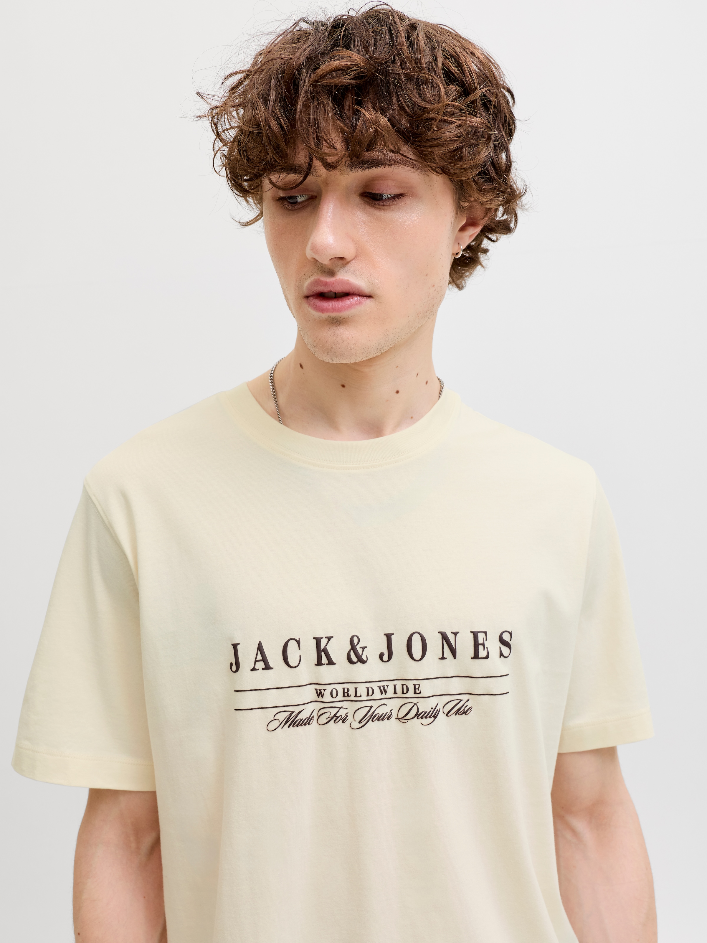Jack & Jones T-Shirt »JORSAVONA BRANDING TEE SS CN STYD SS26« Baumwolle, relaxed fit