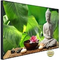 Papermoon Infrarotheizung »EcoHeat - Buddah in Meditation«, Aluminium, 600 W, 60 x 100 cm, mit Rahmen