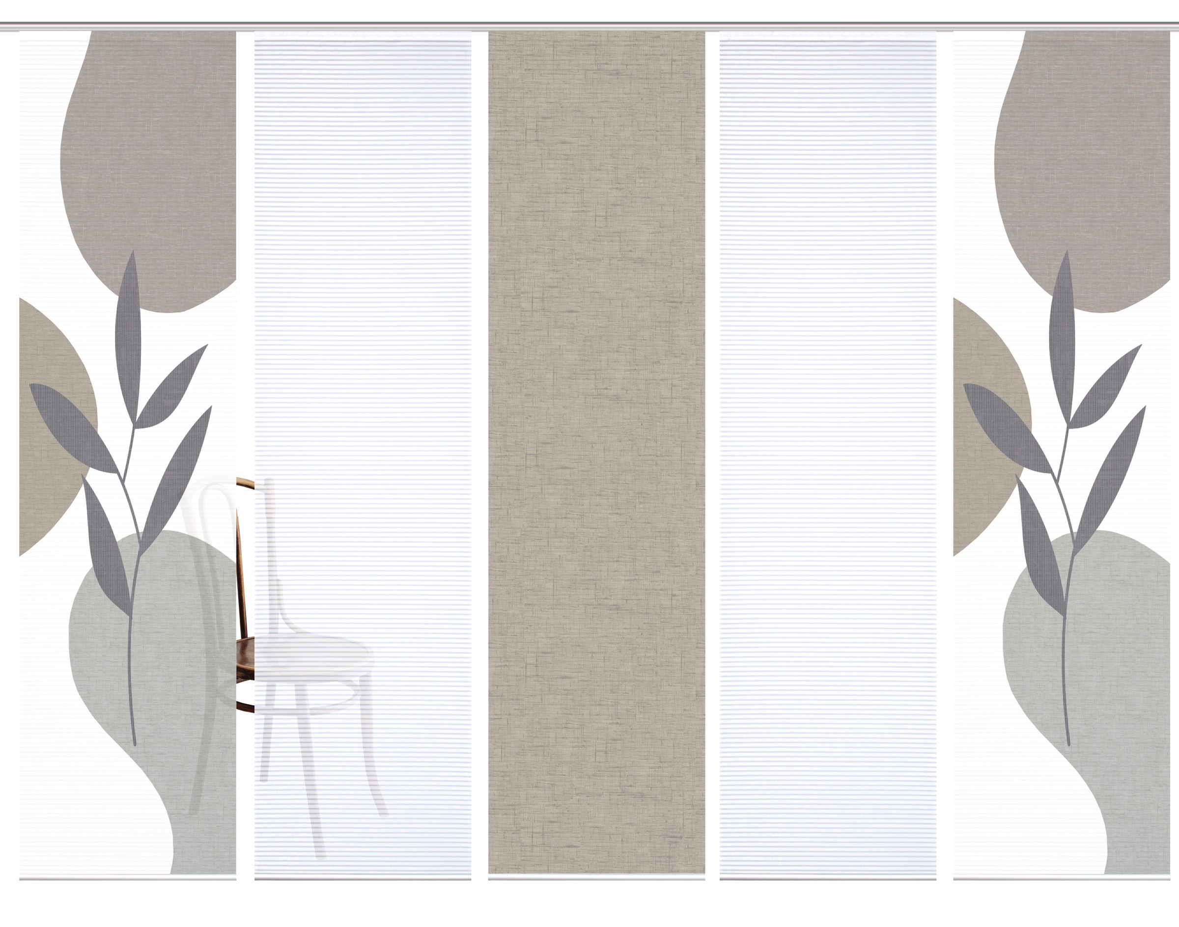 HOME in green Schiebegardine »FRONDA« Paneelwagen 5 Stk. tlg. SET DIGITALDR günstig online kaufen