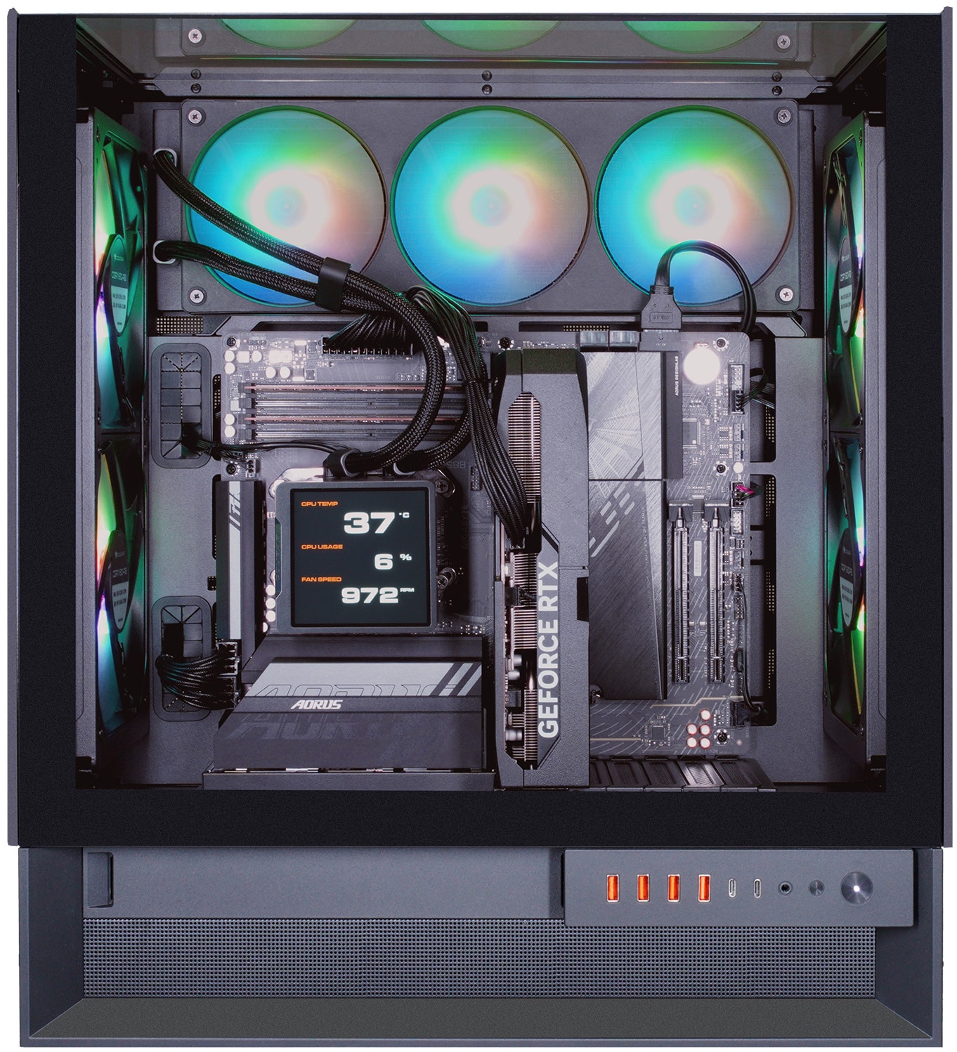 Cougar Gaming-PC »OmnyX BK 8078 AMD Ryzen 7 9700X 32GB DDR5 2TB SSD RTX 5070Ti« Windows 11, DDR5 RAM, Wasserkühlung