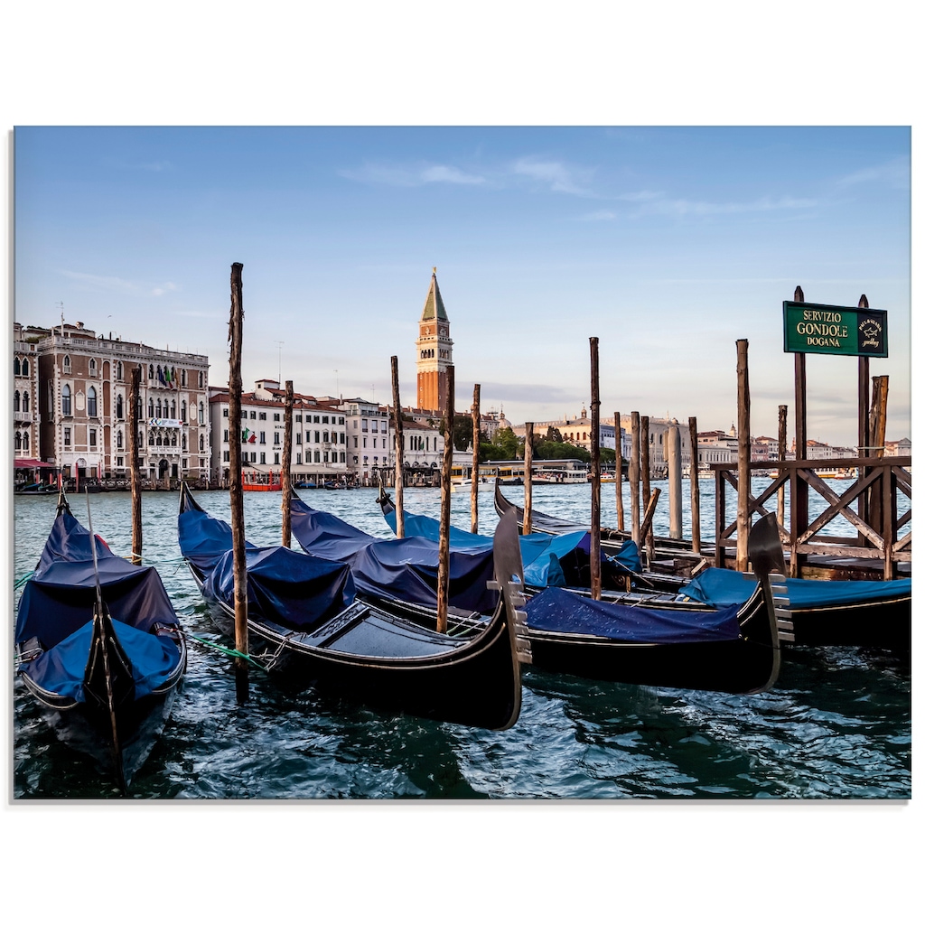 Artland Glasbild »Venedig Canal Grande mit Gondeln«, Boote & Schiffe, (1 St.)