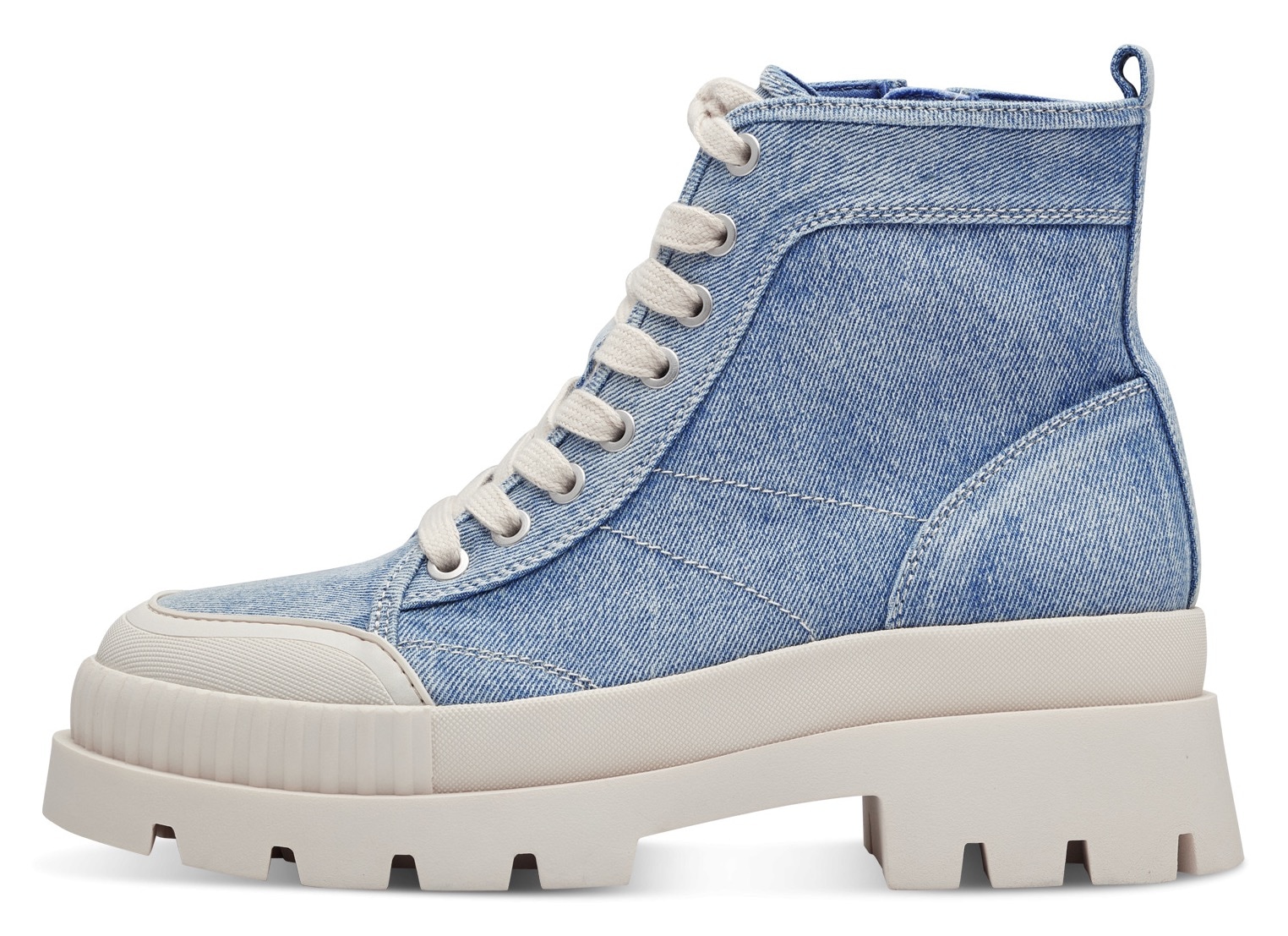 Tamaris Schnürboots, Blockabsatz, Schnürschuh, Stiefelette im lässigen Jeans-Look