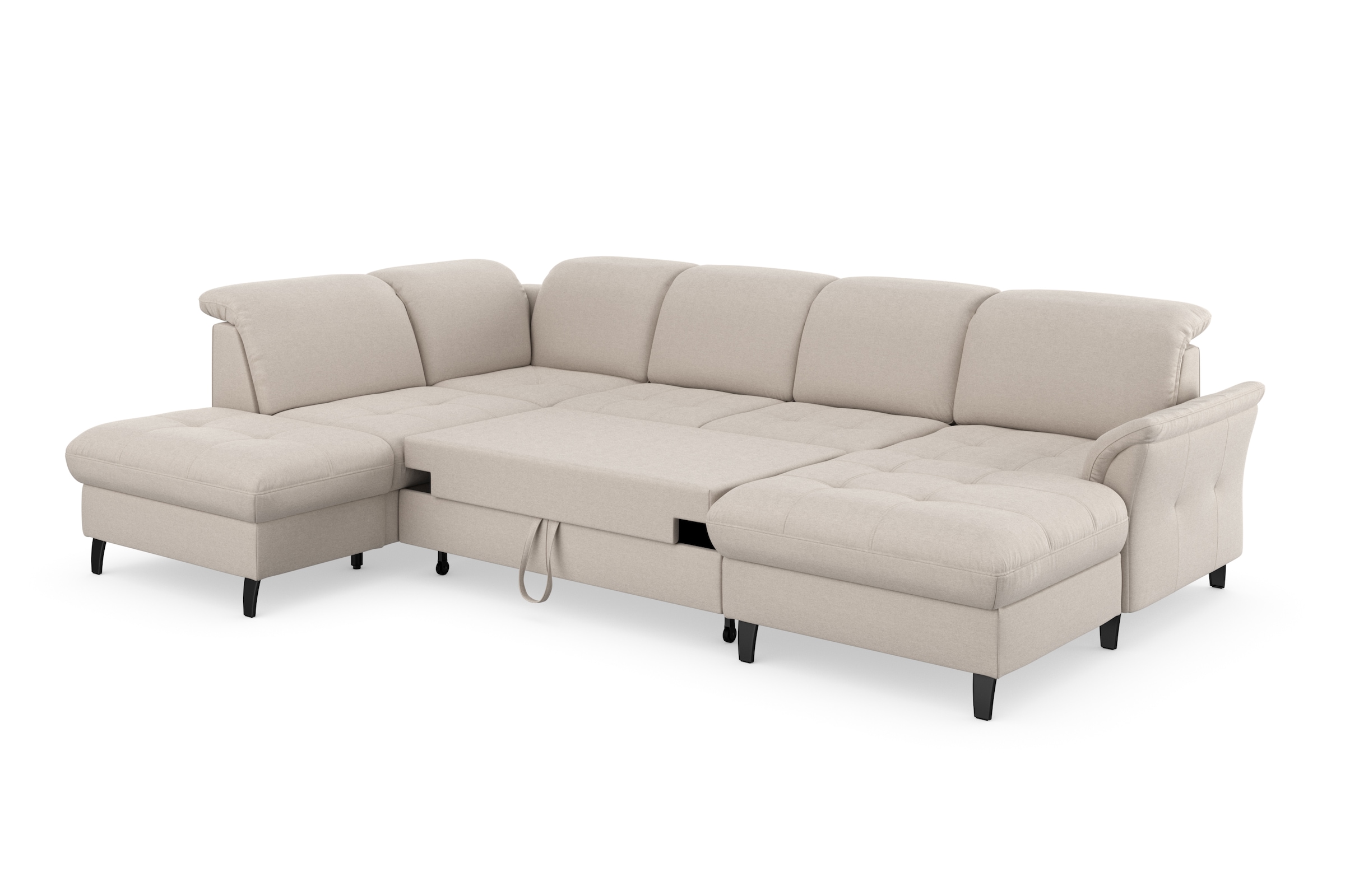 sit&more Wohnlandschaft »Maggiore U-Form«, wahlweise mit Kopfteilverstellung, Bettfunktion und Stauraum