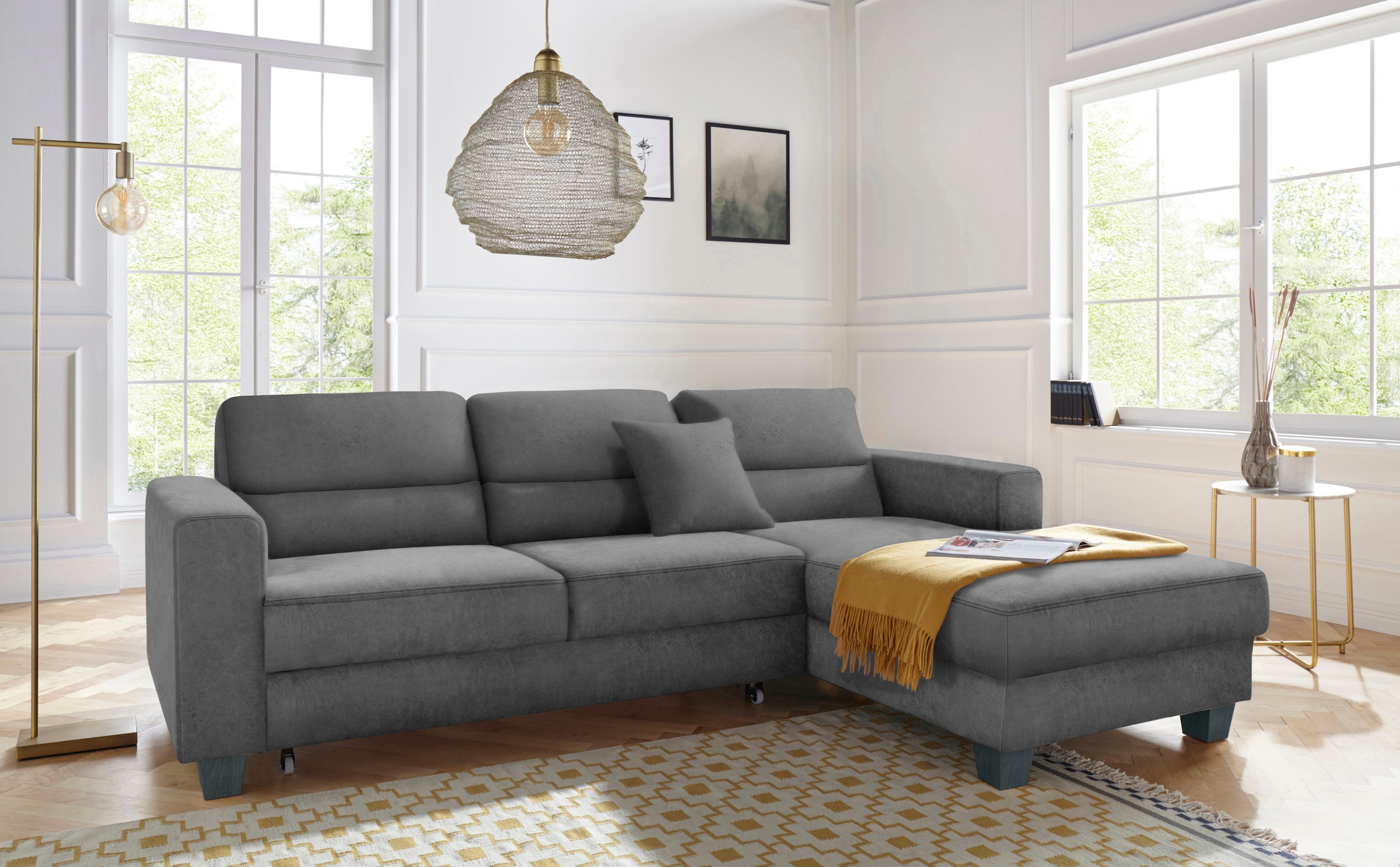 TRENDMANUFAKTUR Ecksofa »Chamber, zeitlos und modern, bequem mit hohem Sitz günstig online kaufen