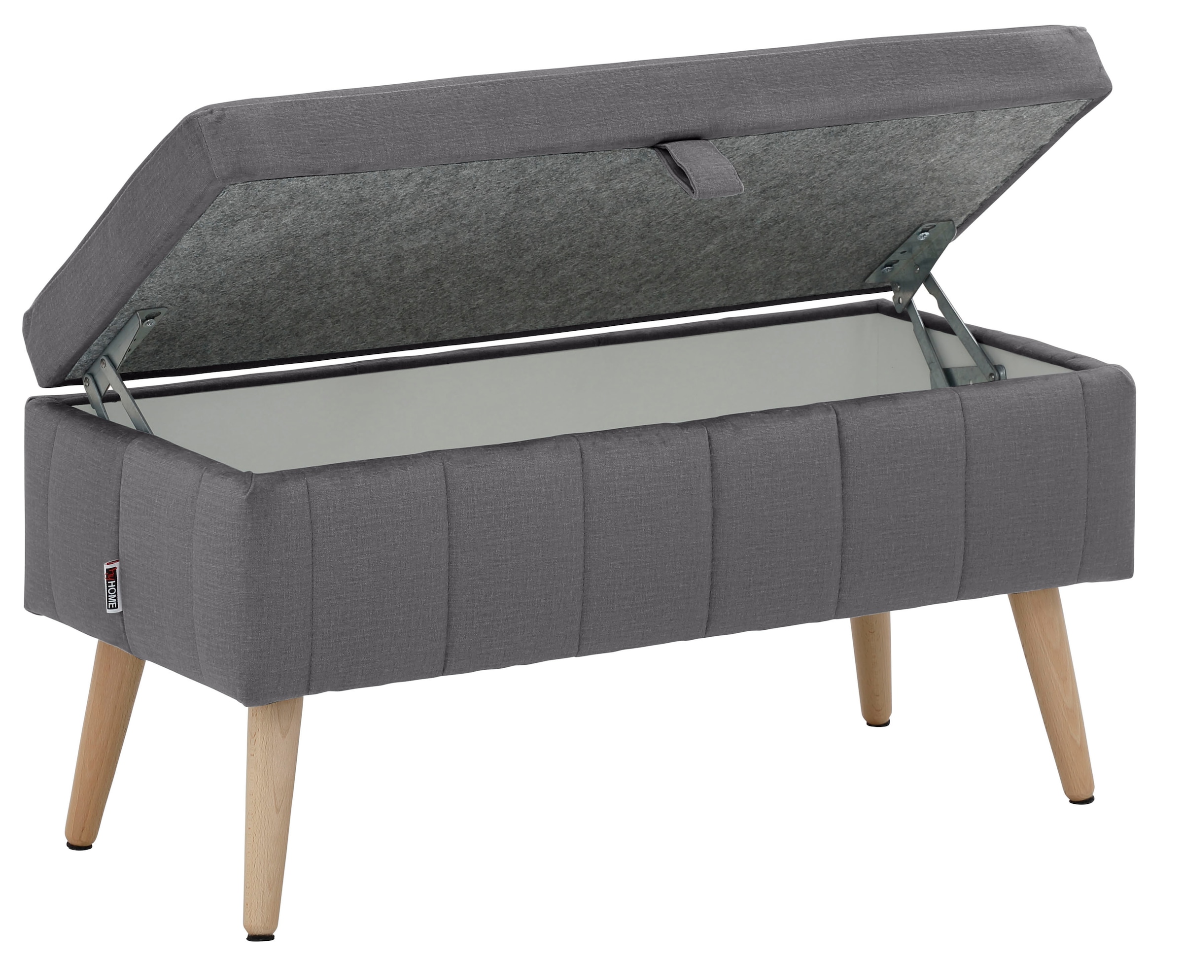 INOSIGN Truhenbank »AMIRA Sitzbank mit Stauraum, Maße B/T/H: 81/36/43 cm«, mit Staufach, in 3 Bezugsqualitäten mit feiner Steppung
