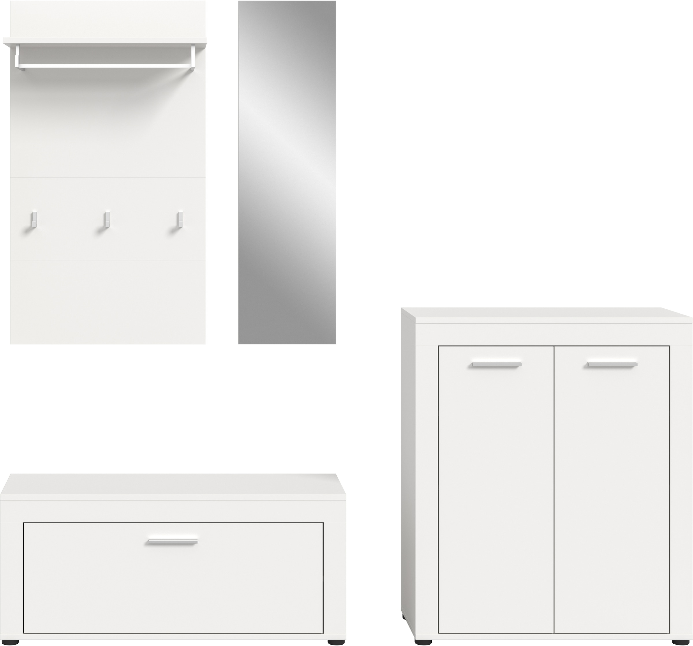 INOSIGN Garderoben-Set, (Set, 4 St.), Aosta, Höhe 191 cm, Garderobenset, Flur, Diele