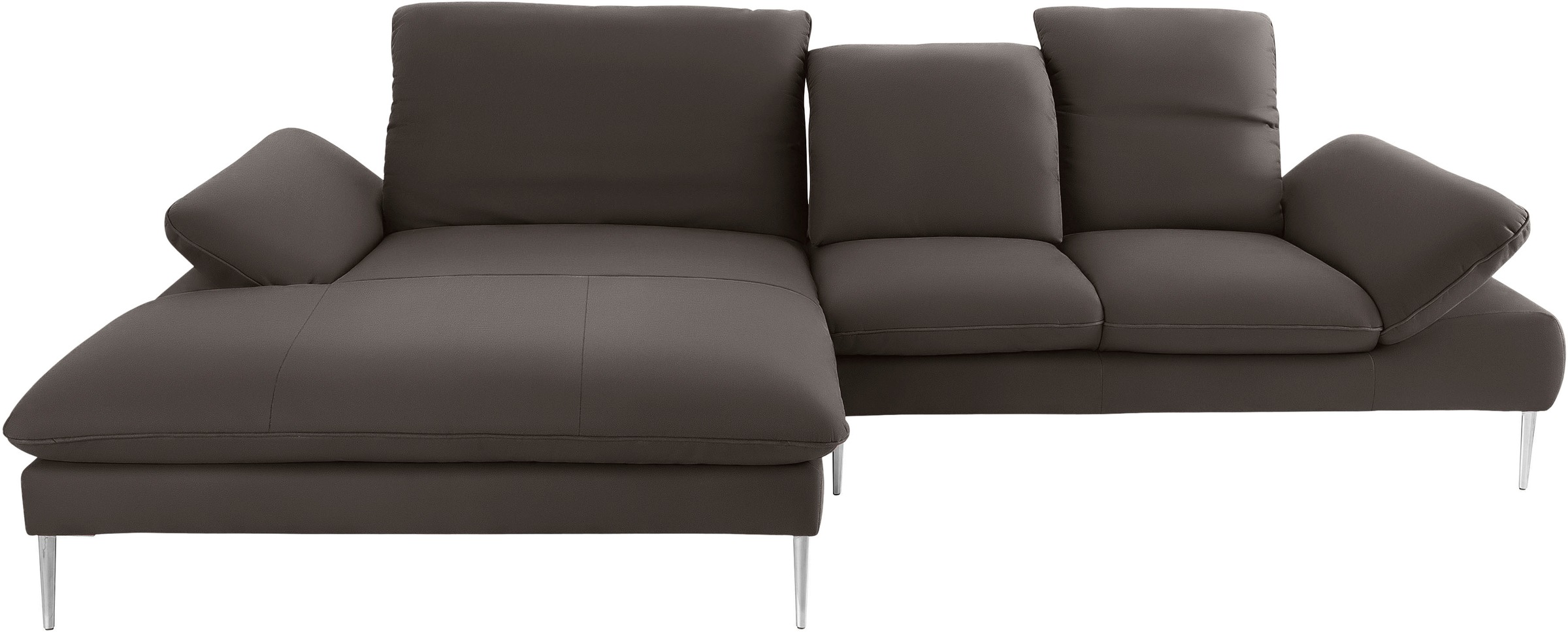 W.SCHILLIG Ecksofa »enjoy&MORE, Designsofa, elegant und bequem, L-Form«, mit Sitztiefenverstellung, Füße Chrom glänzend, Breite 310 cm