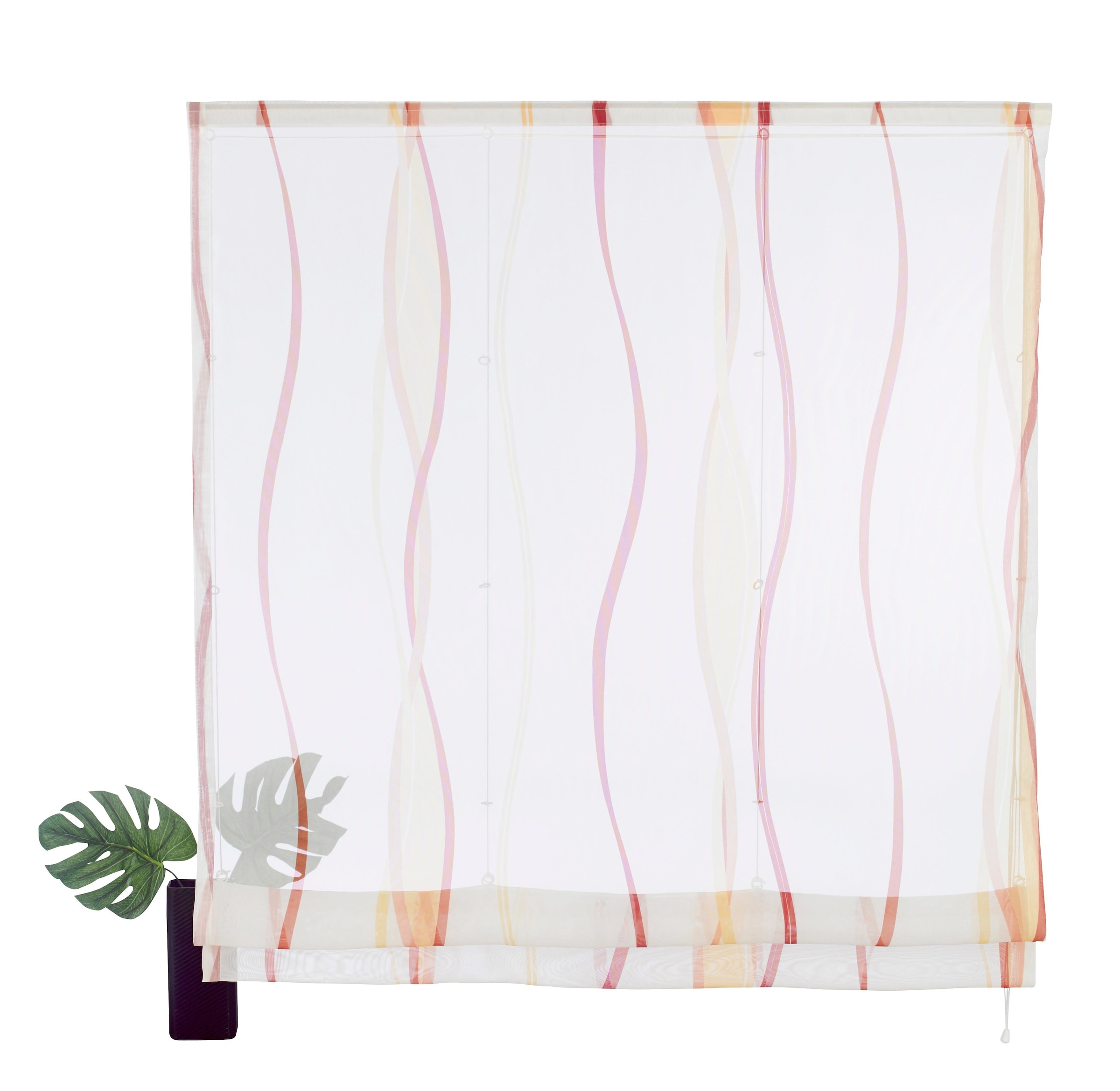 my home Raffrollo »Dimona«, mit Klettschiene, Transparent, Voile, Polyester, Wellen