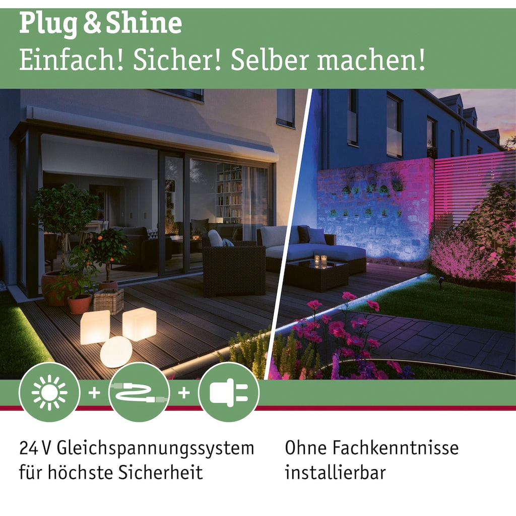 Paulmann LED Gartenstrahler »Plug & Shine«, 1 flammig-flammig, LED-Modul, 3000K 24V IP65 Anthrazit