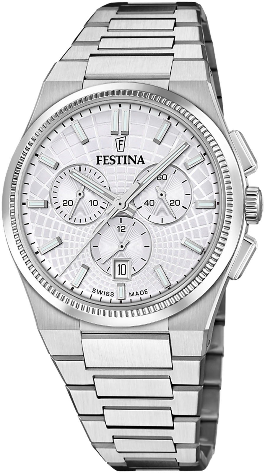 Festina Chronograph »Rivé Collection« Quarzuhr, Armbanduhr, Herrenuhr, Swiss Made, Edelstahlarmband, Analog