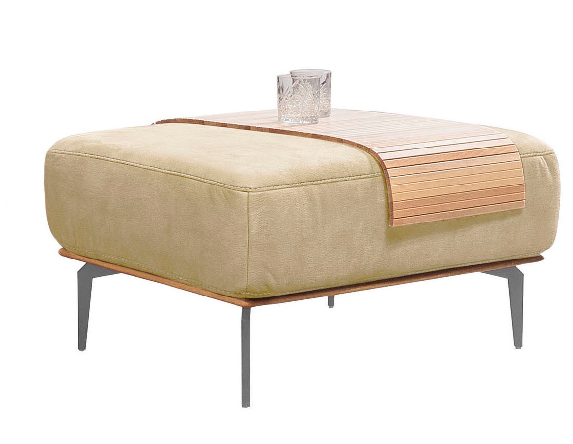W.SCHILLIG Polsterhocker »run«, mit elegantem Holzsockel, Füße in Silber matt, Breite 75 cm