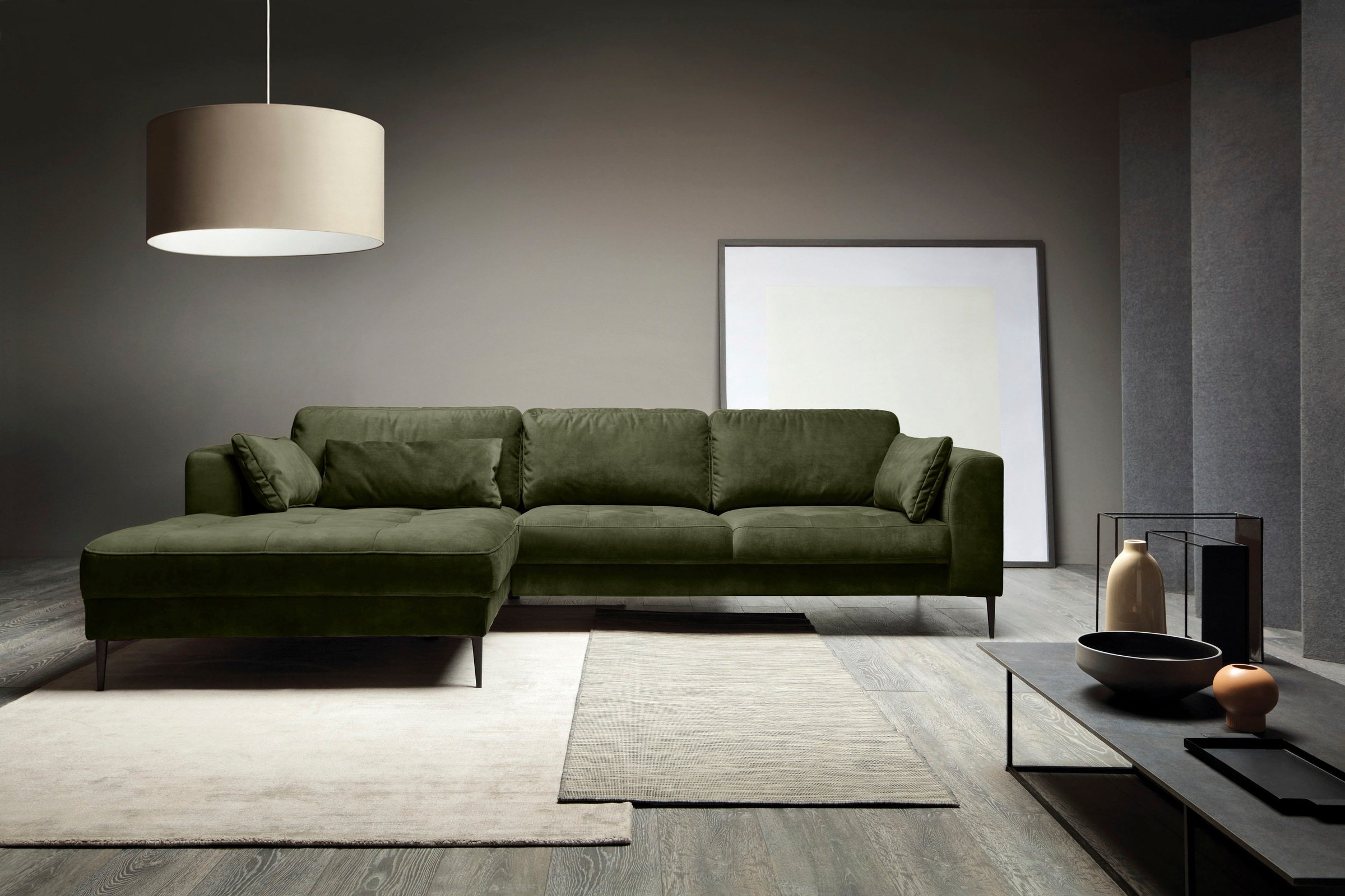TRENDMANUFAKTUR Ecksofa »Luzi, wahlweise mit Schlaffunktion & Bettkasten. L günstig online kaufen