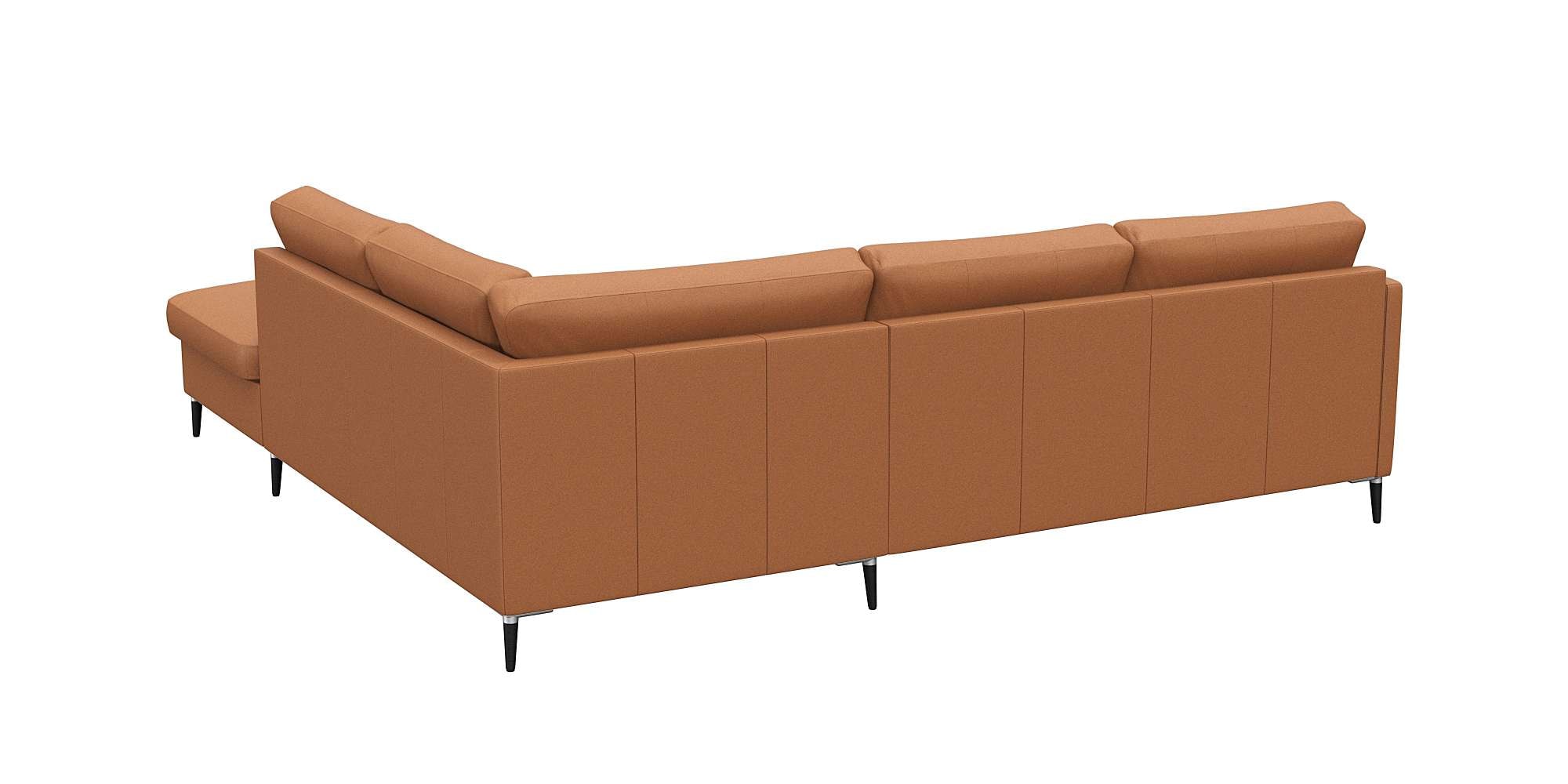 FLEXLUX Ecksofa »Fiore, L-Form«, schmale Armlehnen, Füße Alu/schwarz, B/T 234/225cm, Kaltschaum im Sitz