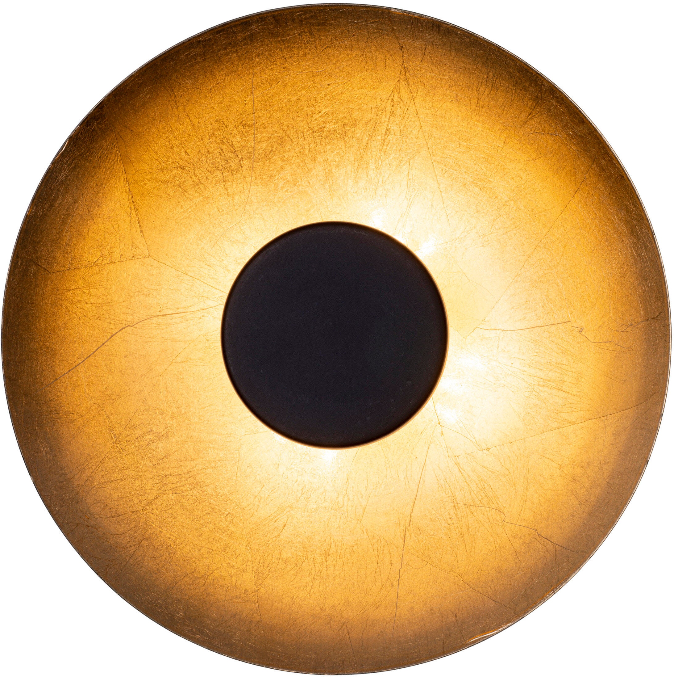 näve LED Deckenleuchte »Firenze« LED-Modul 1 Stk. Schirm gewölbt in schwarz/goldschimmernd, warmweißes Licht, D: 30cm