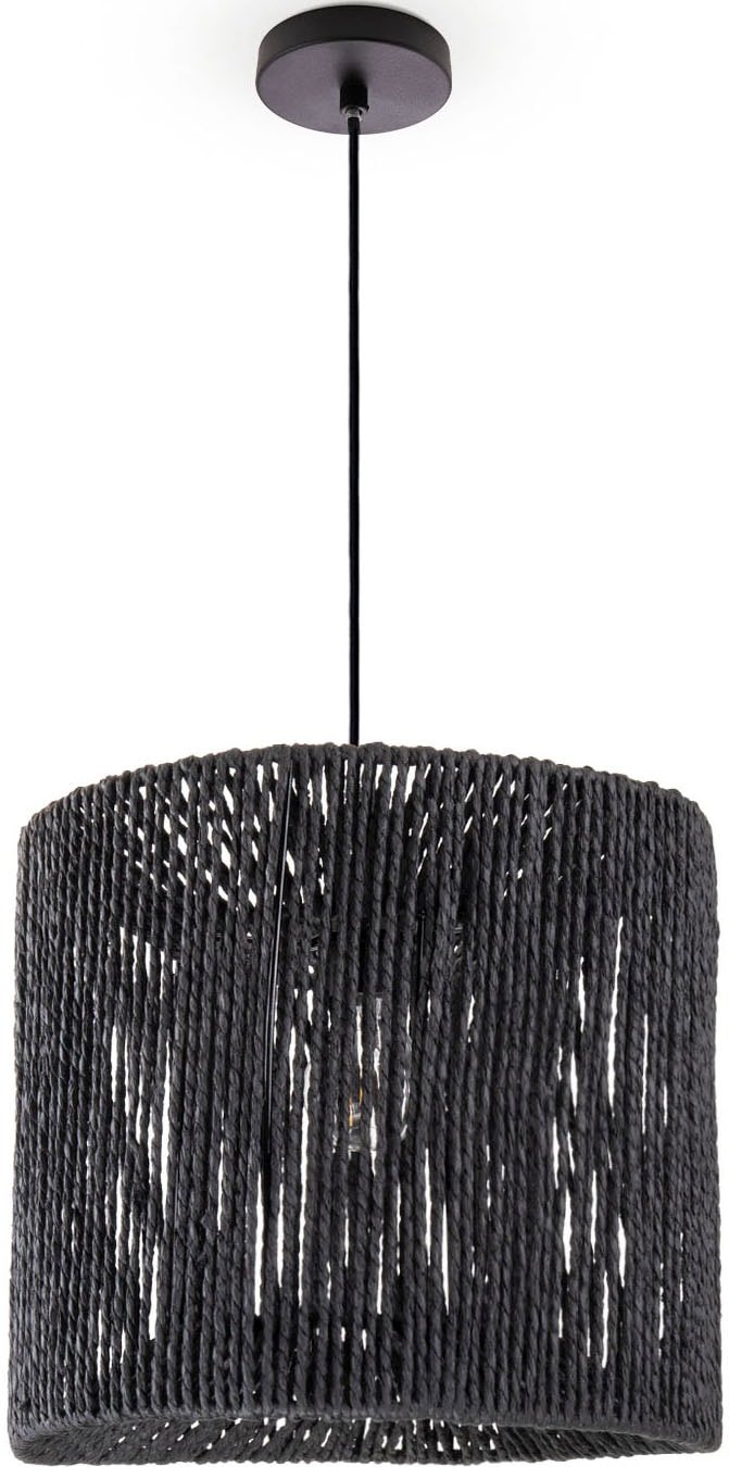 Paco Home Pendelleuchte »Hugo Ramira«, Leuchtmittel E27 | ohne Leuchtmittel, Wohnzimmer Esszimmer Rattan Optik Boho Schirm Papier E27 Modern