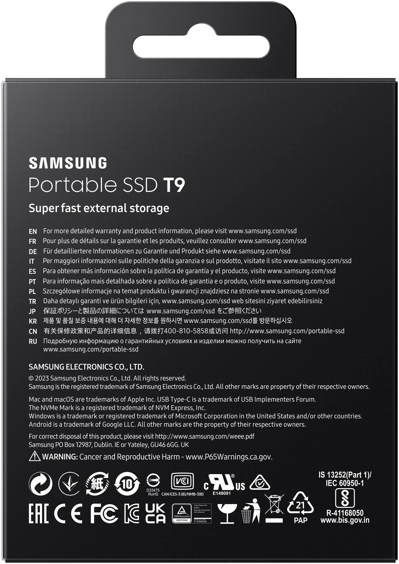 Samsung externe SSD »Portable SSD T9 1TB«, Anschluss USB Typ-C,3.2 Gen 2 (3.1 Gen 2)