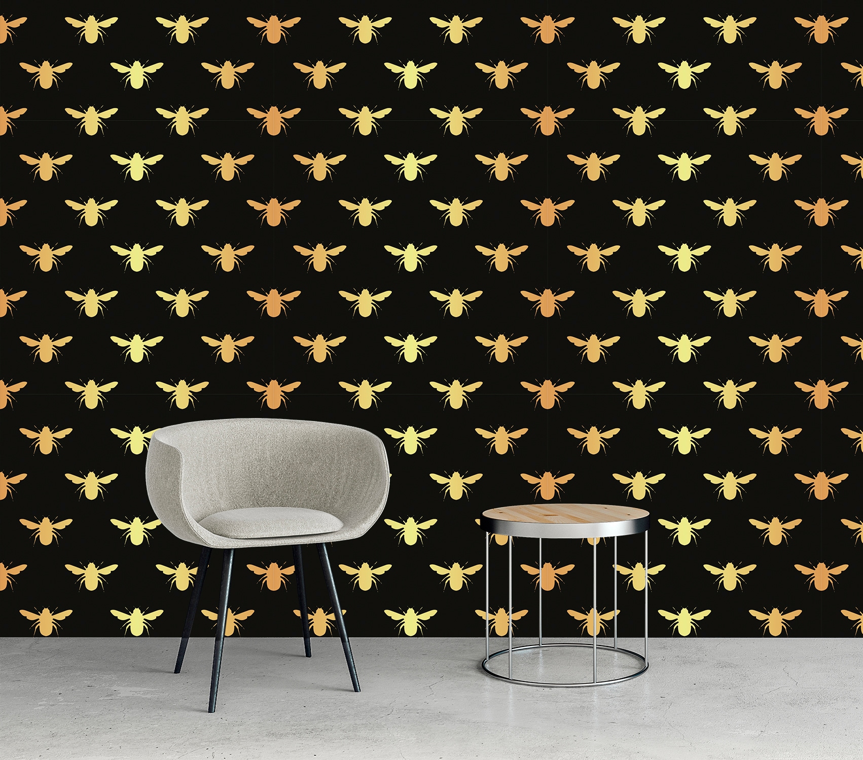 queence Vinyltapete »Bienen«, animal print-Fellimitat-Motiv-bedruckt-Reptilienprägung-tropisch, 90x250cm, selbstklebend, kinderleichte Anbringung, Sticker