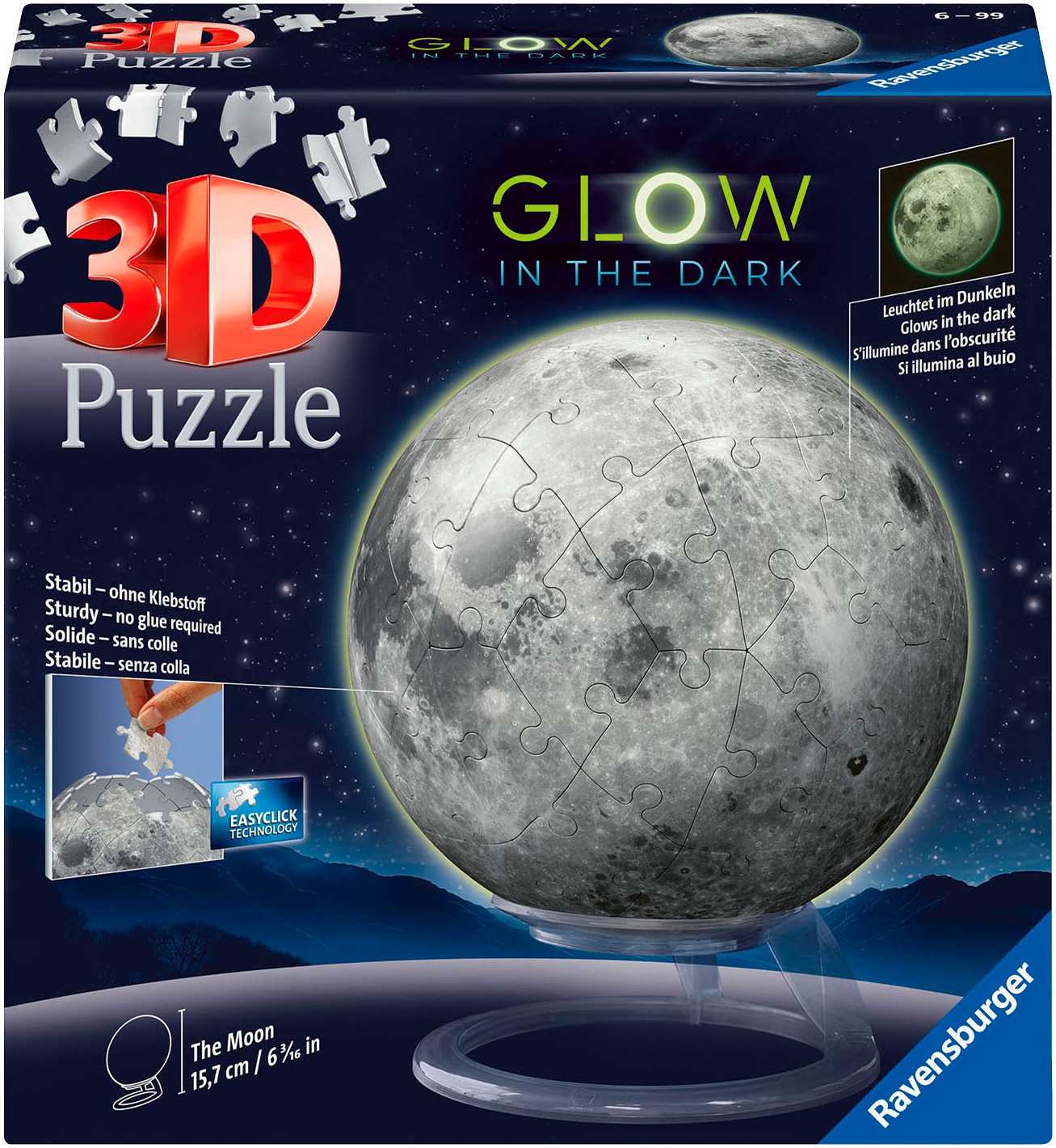 Puzzleball »Der Mond - Glow-in-the-Dark«, (72 tlg.), Made in Europe; FSC® - schützt...