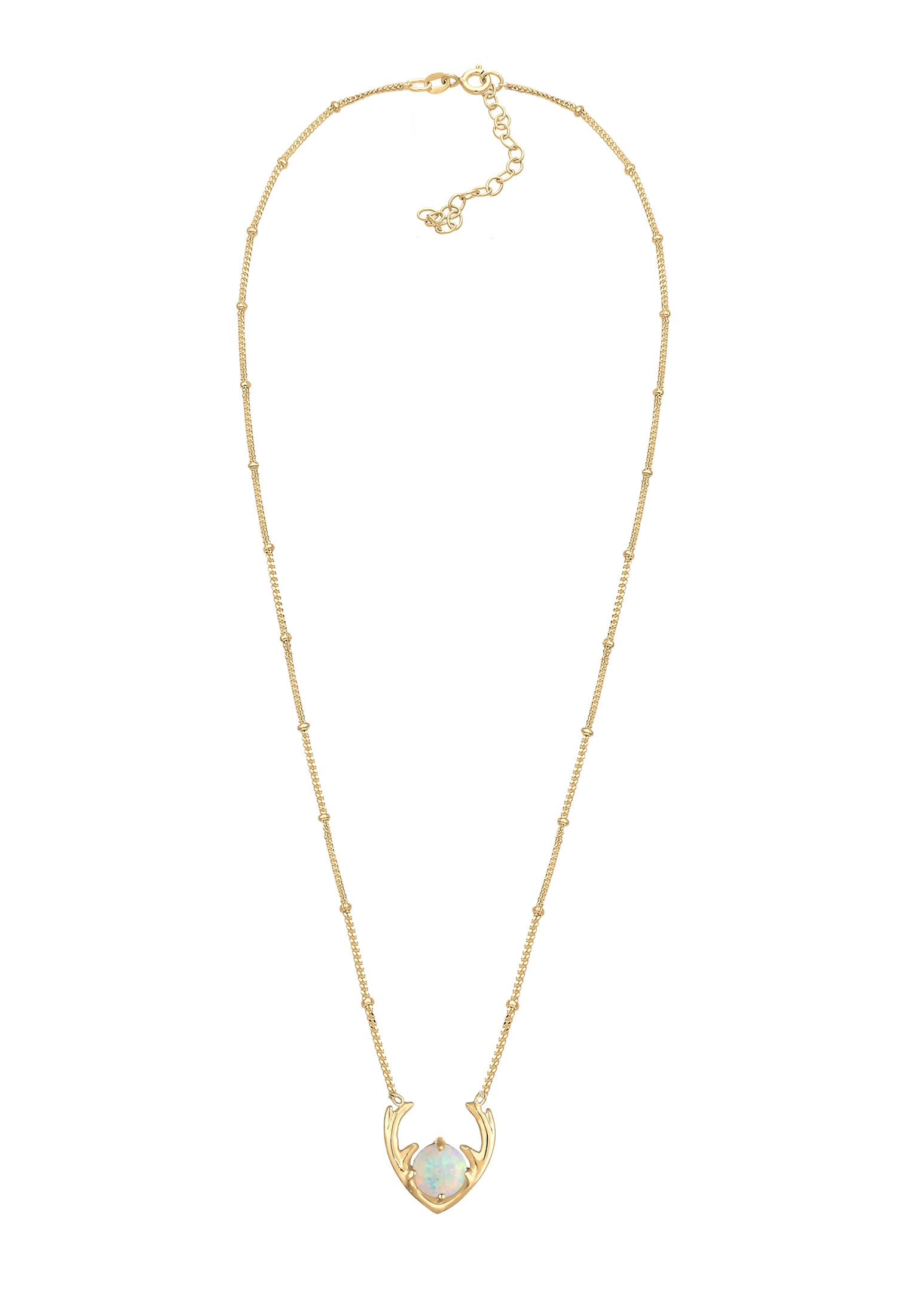 Elli Collierkettchen »Synthetischer Opal Rentier Geweih 925 Silber«