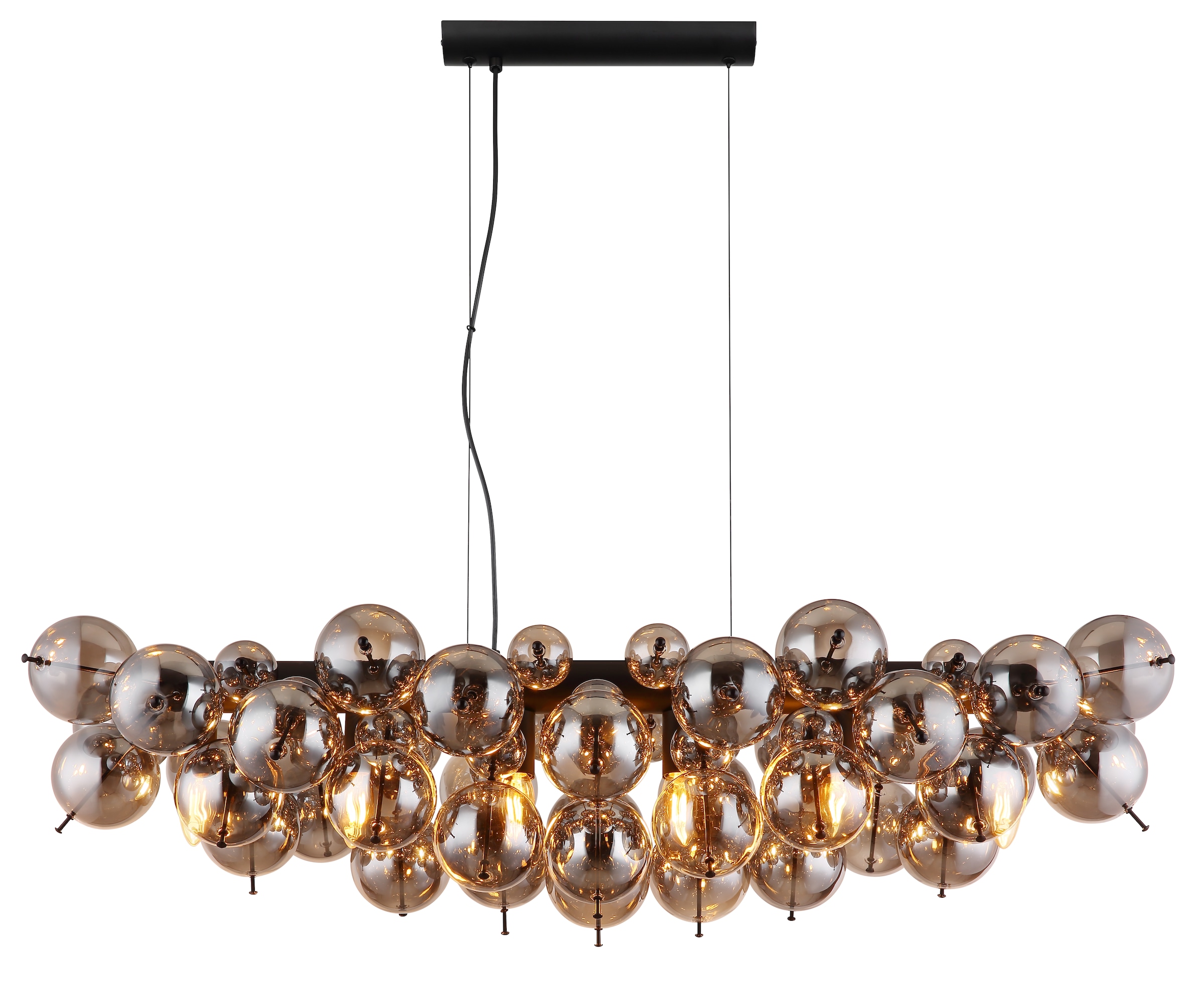 GLOBO LIGHTING Hängeleuchte »UDO« E14 1 Stk. Hängelampe Glaskugeln rauchfar günstig online kaufen