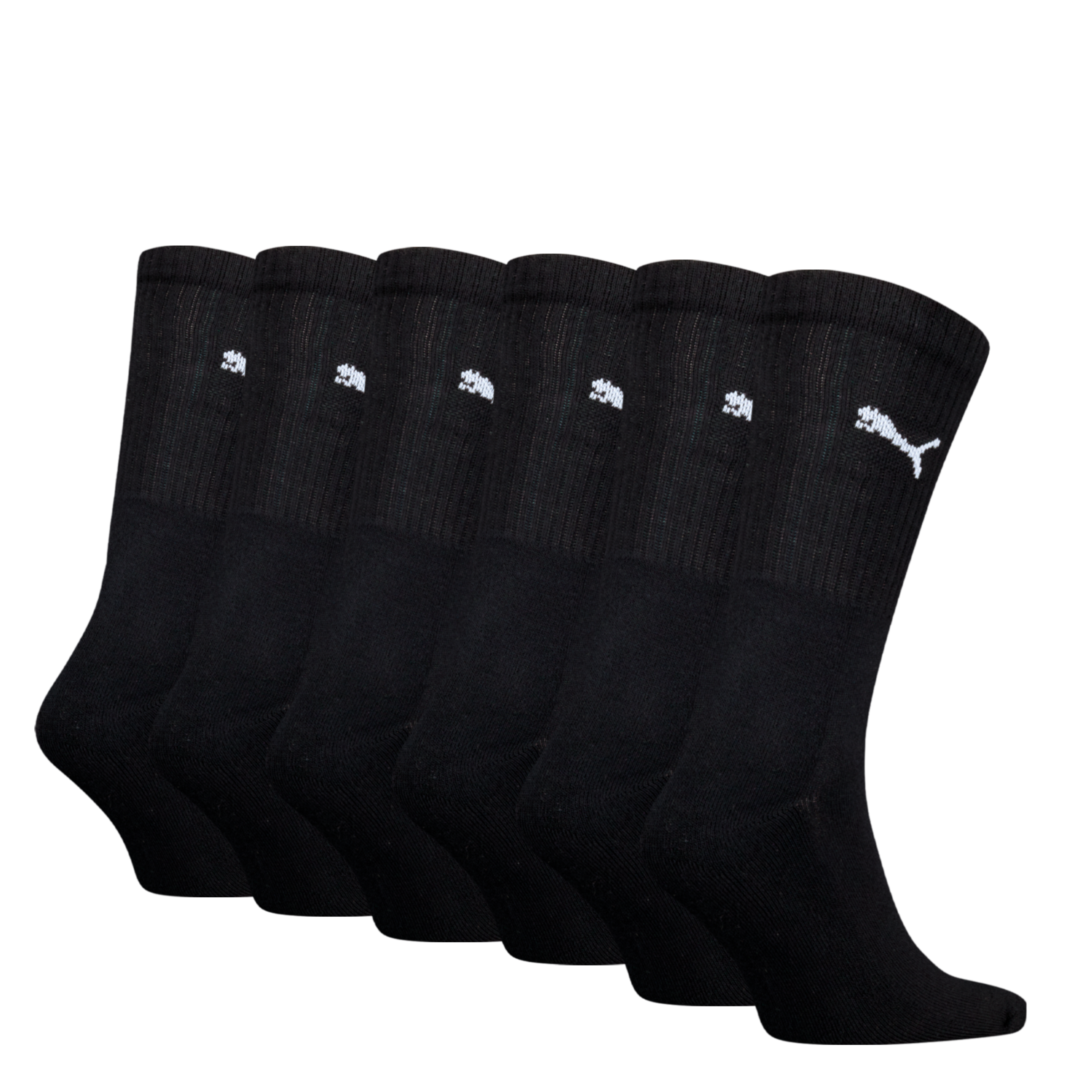 PUMA Sportsocken »PUMA UNISEX CREW SOCK 6P ECOM«, (6 Paar), Cat-Logo, Frottee-Sohle, Ripp-Bündchen