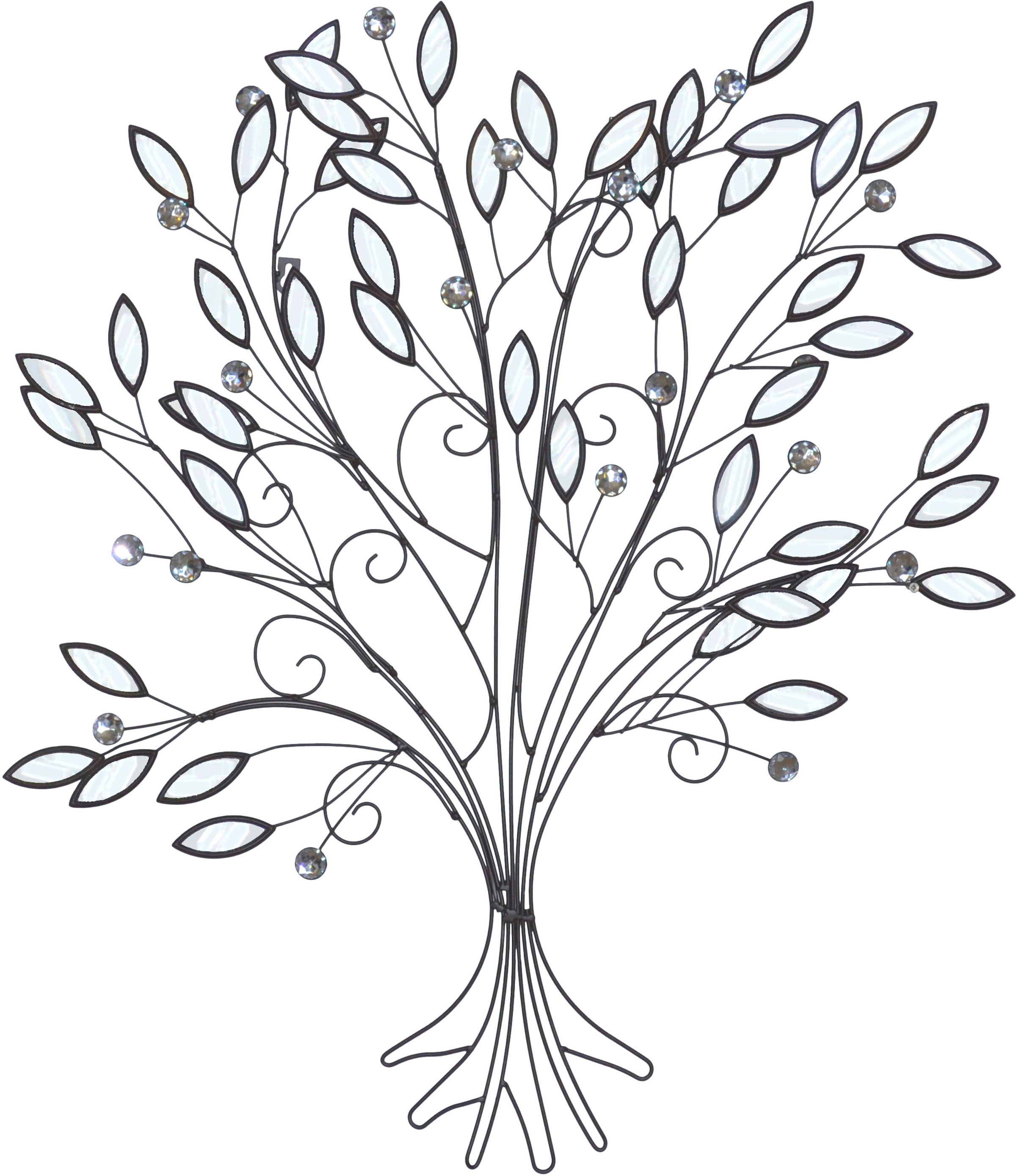 HOFMANN LIVING AND MORE Wanddekoobjekt »Wanddekoration« Blätter mit Spiegelblättchen