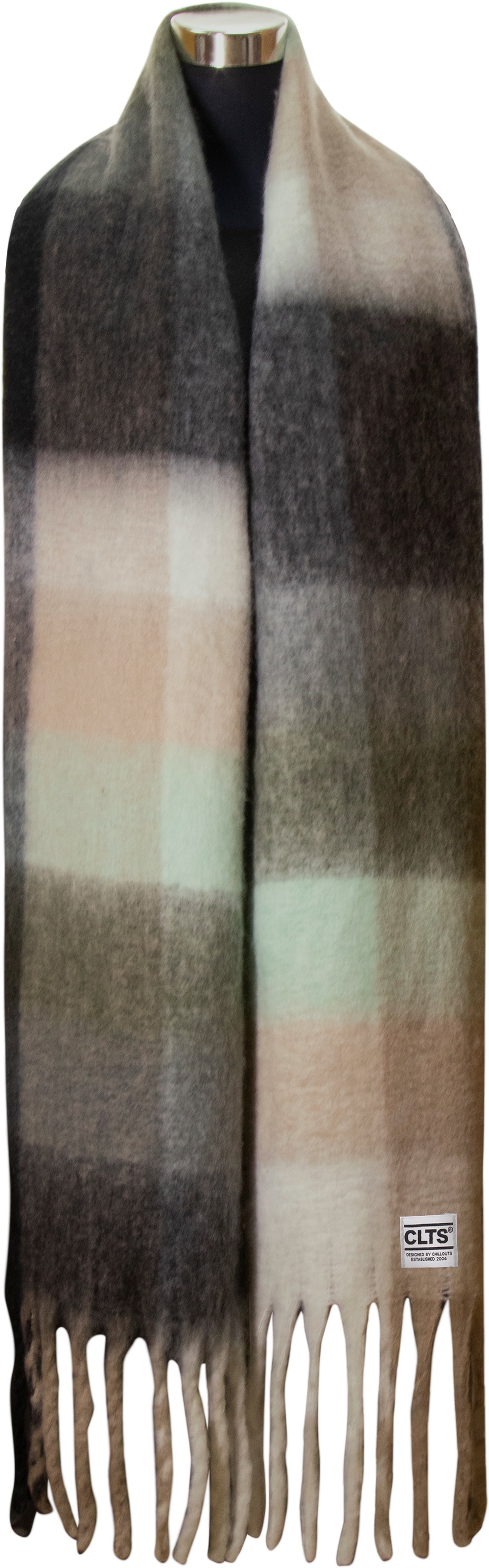 CHILLOUTS XXL-Schal »Gero Scarf« mit dicken Fransen grey/mint