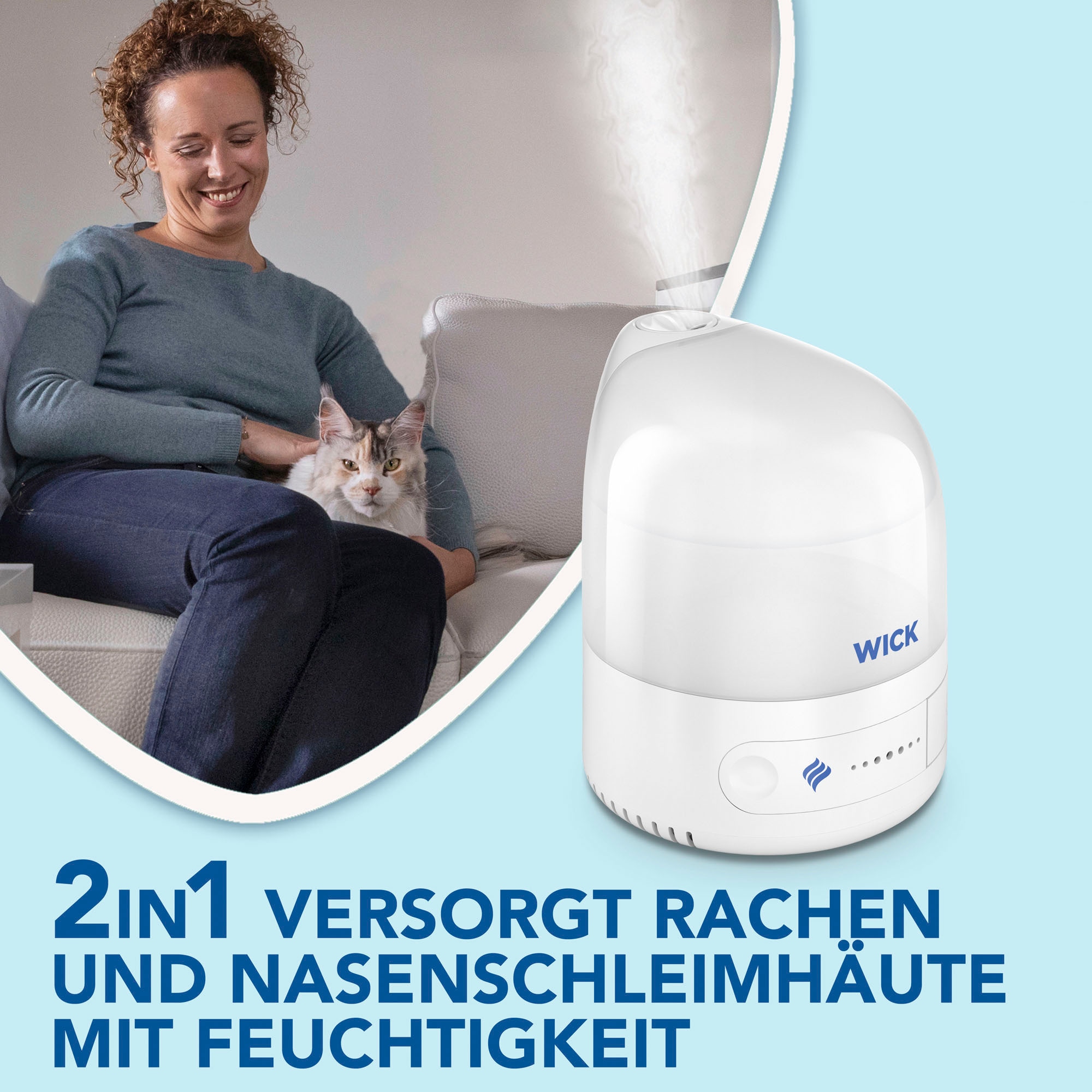WICK Luftbefeuchter »Persönlicher Kaltluft-Ultraschall-Luftbefeuchter - WUL510« 0,7 l Wassertank UNSER KLEINSTER LUFTBEFEUCHTER: Kompakt, intuitiv, einfach zu bedienen