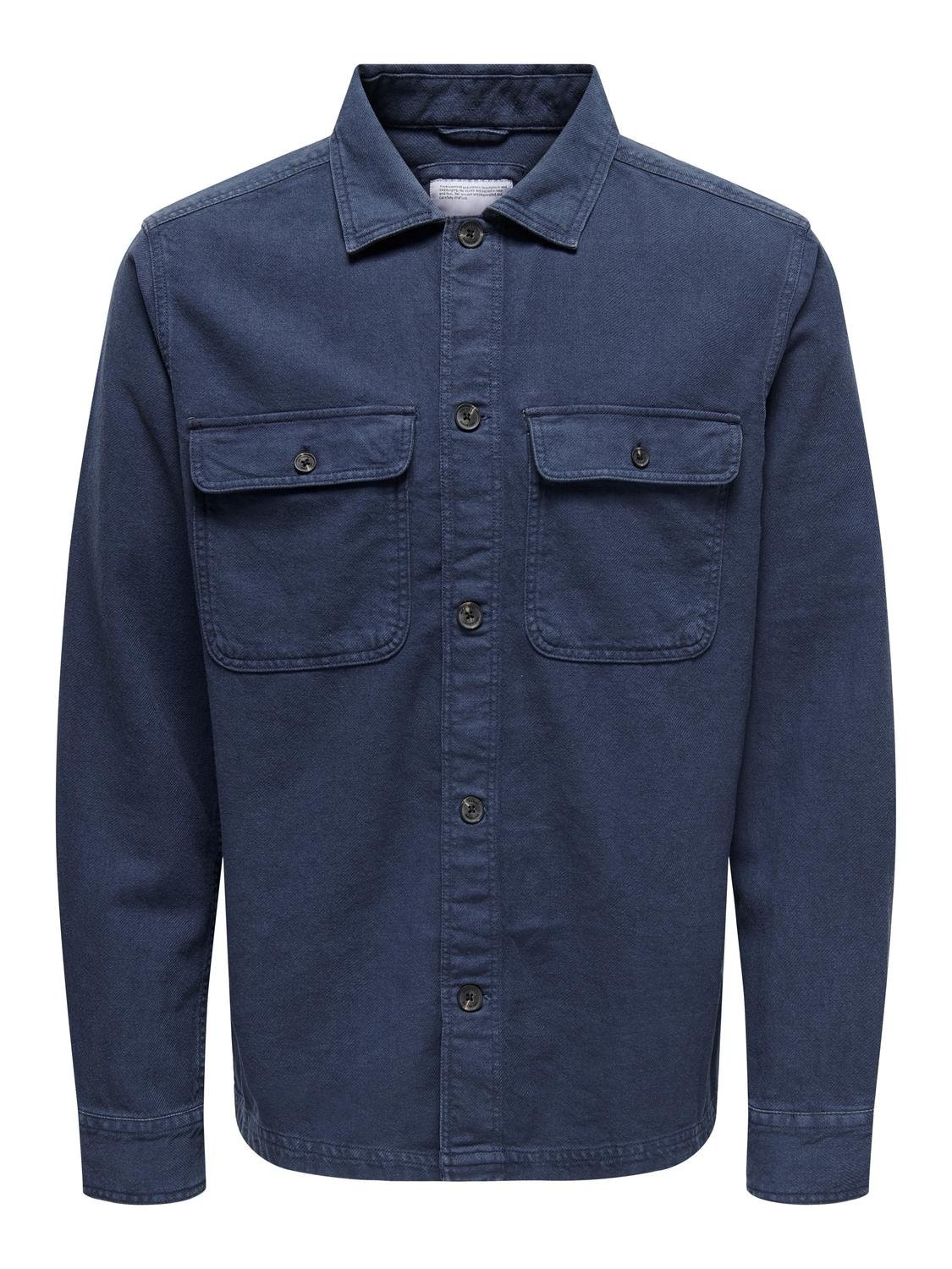ONLY & SONS Langarmhemd »ONSOLIVER TWILL OVERDYE OVERSHIRT BF«
