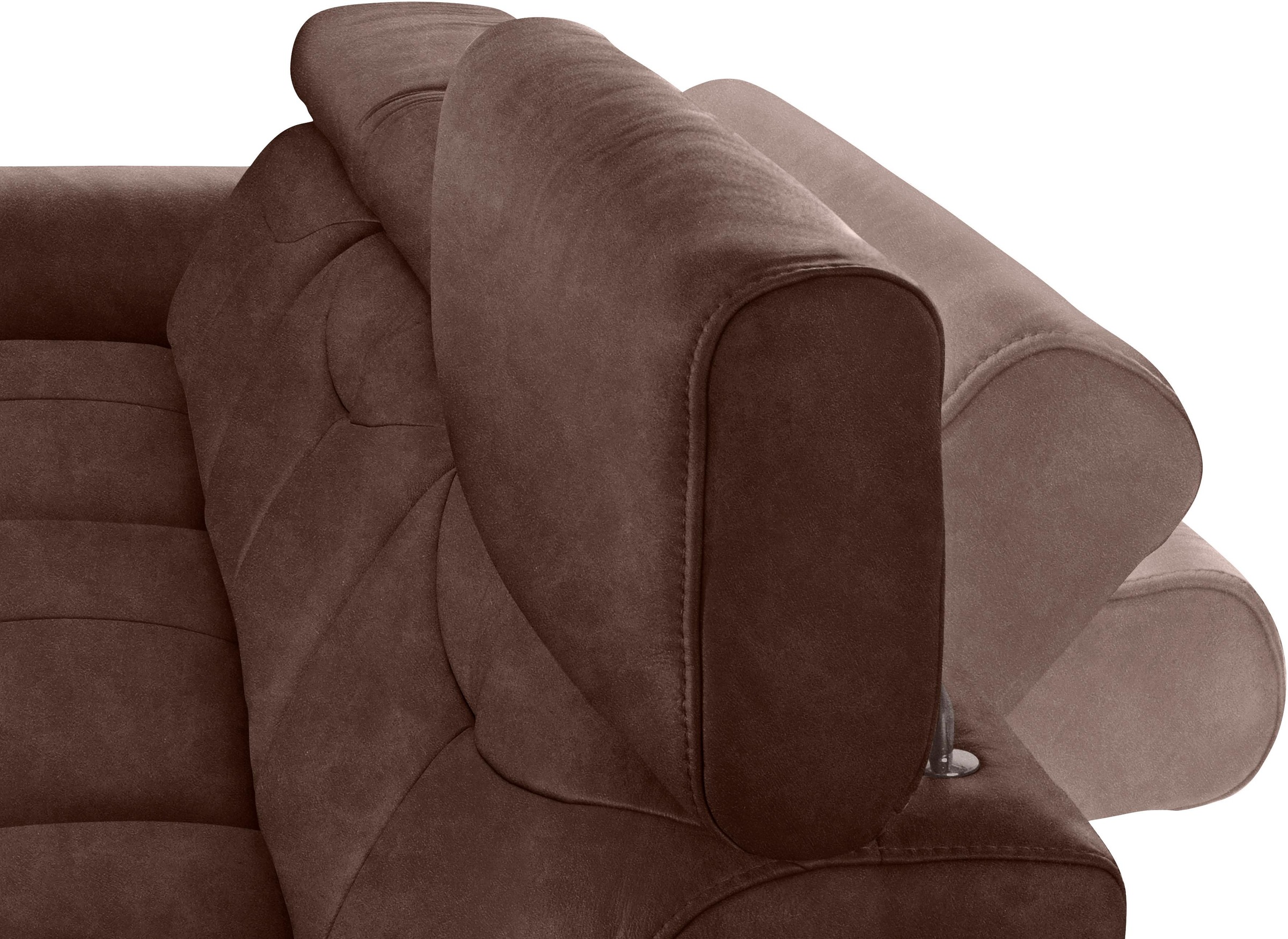 exxpo - sofa fashion Ecksofa »Spring, super bequem, mit Armteil- und Kopfteilfunktion«, L-Form, wahlweise mit Bettfunktion und Bettkasten
