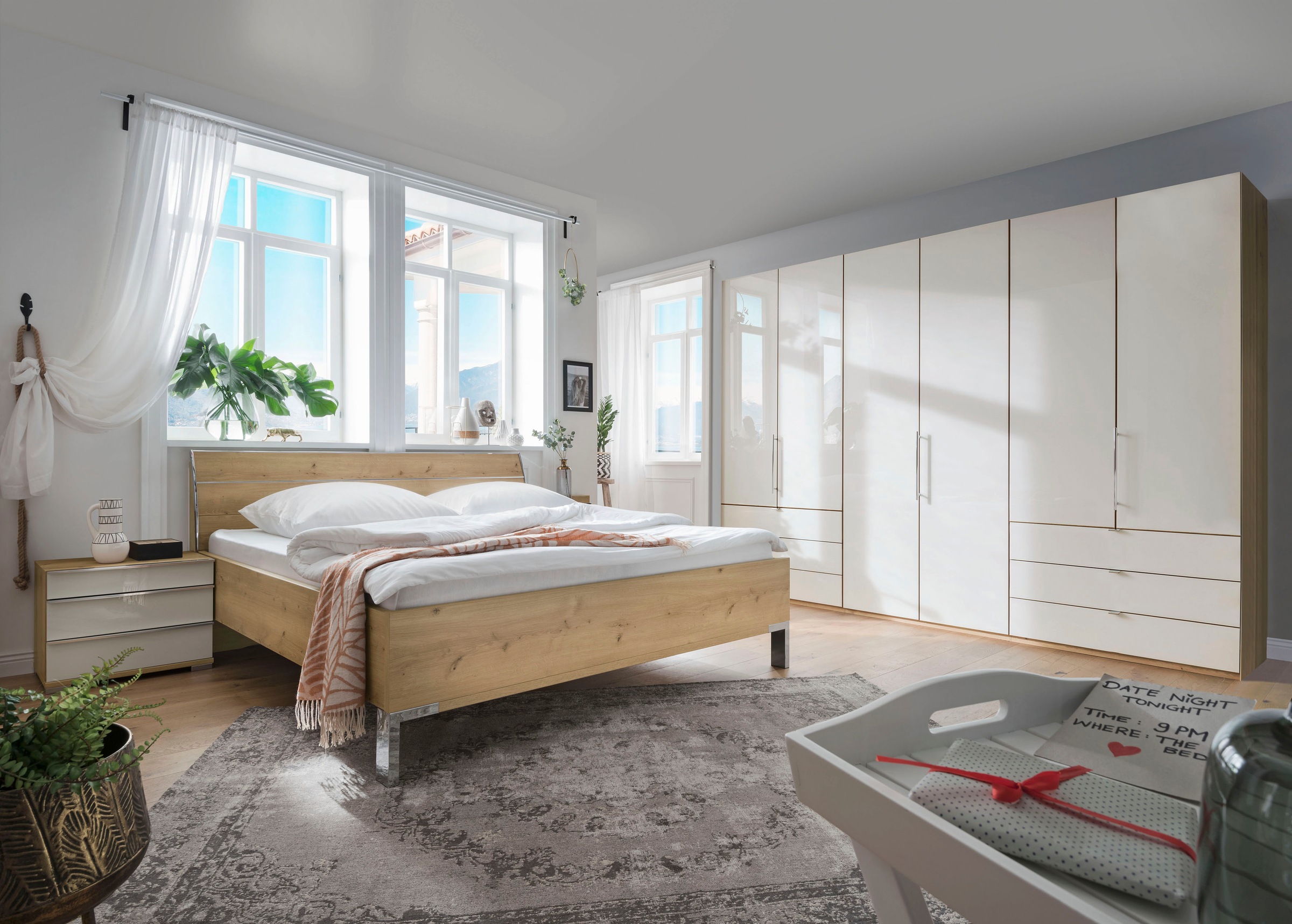 WIEMANN Falttürenschrank »Loft, in stilvoller Optik, Made in Germany«, widerstandsfähige Glasfronten, geräuscharme Türen, mit Panoramaöffnung