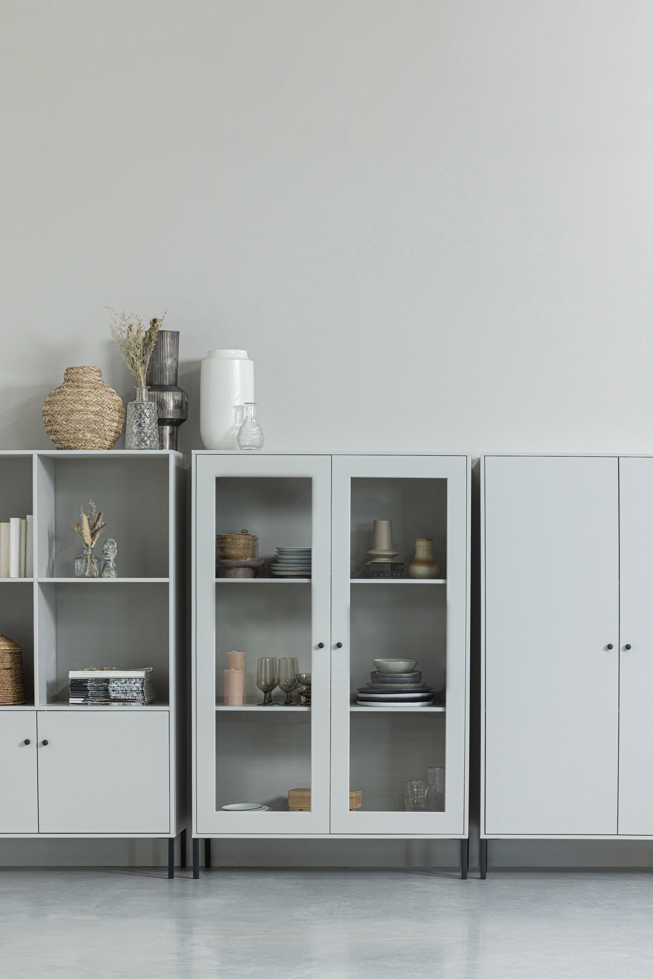 WOOOD Vitrine »Xam FSC®-Kiefernholz geschliffen mit offenen Fächern 100x40x155 cm« Sichtbare Maserung, Tragkraft 15 kg pro Boden, einfach zu montieren