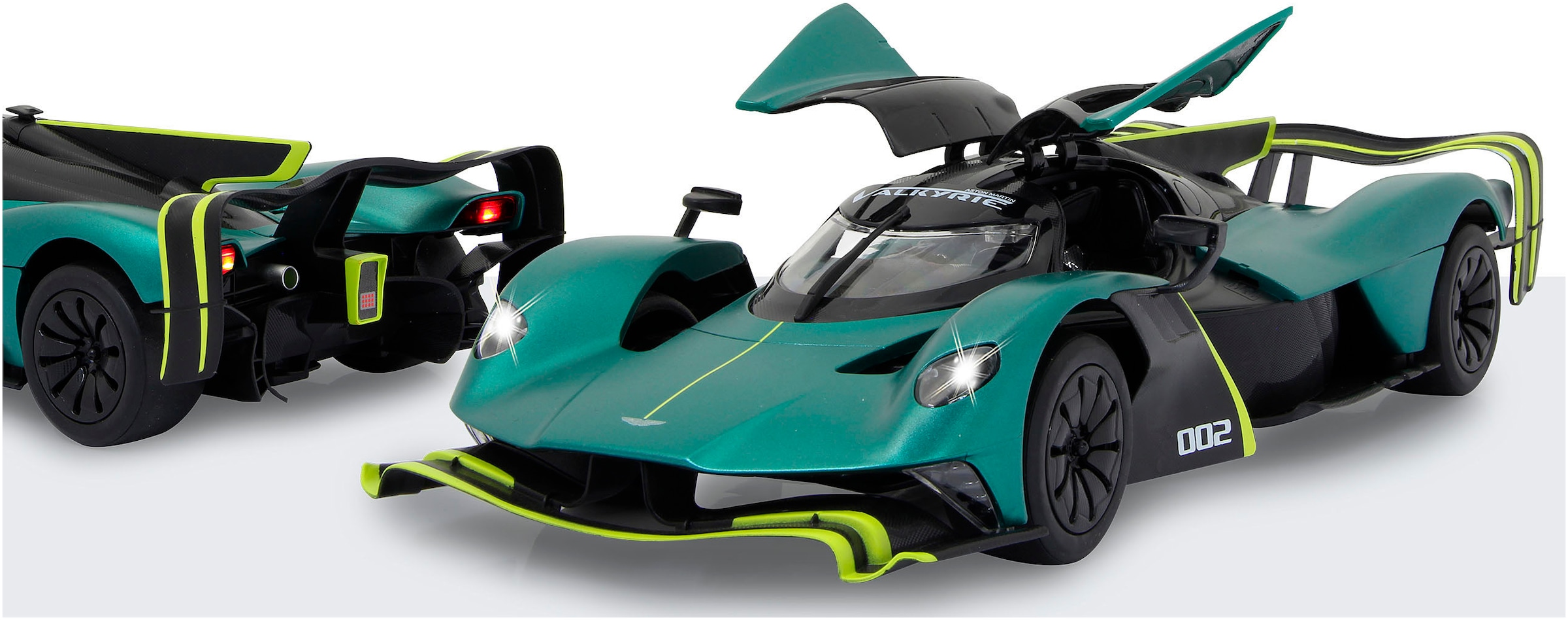 Jamara RC-Auto »Aston Martin Valkyrie AMR Pro, dunkelgrün, 2,4GHz, Tür manuell«, mit LED Beleuchtung