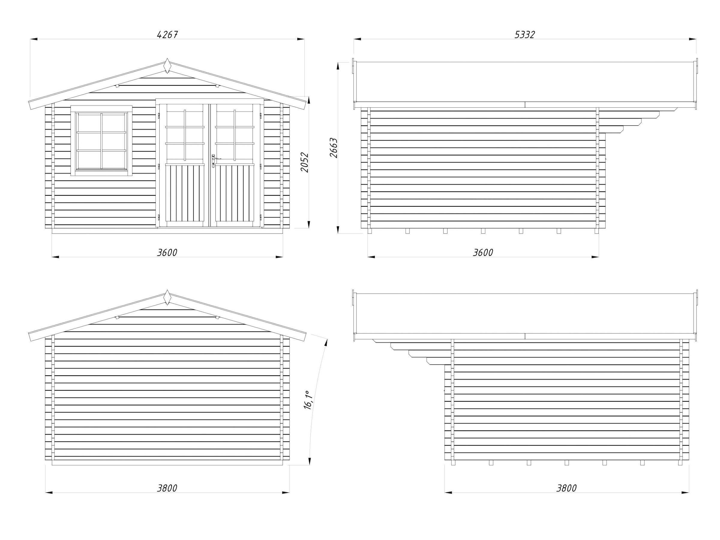 Palmako Gartenhaus »Sally« verschiedene Farben
