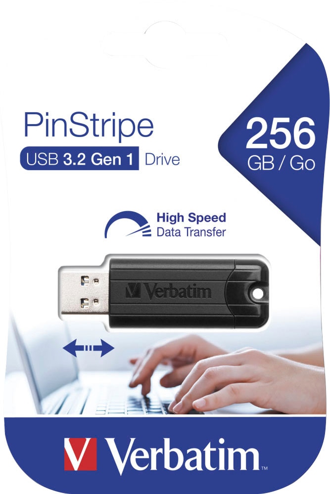 Verbatim USB-Stick »PinStripe 256GB«, (USB 3.2)
