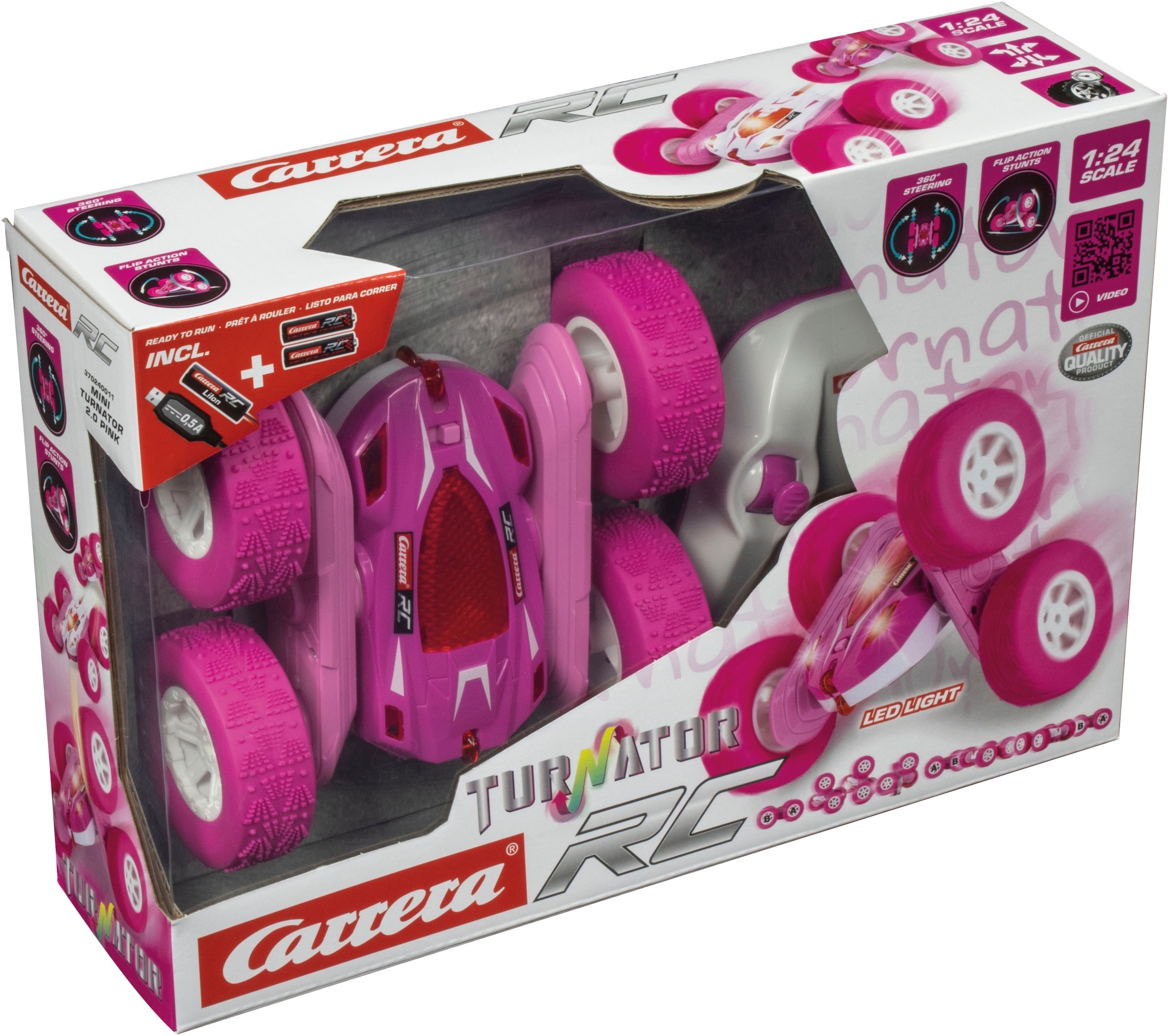 Carrera® RC-Auto »Carrera® RCMini Turnator, pink, 2,4 GHz«, mit LED-Lichtern