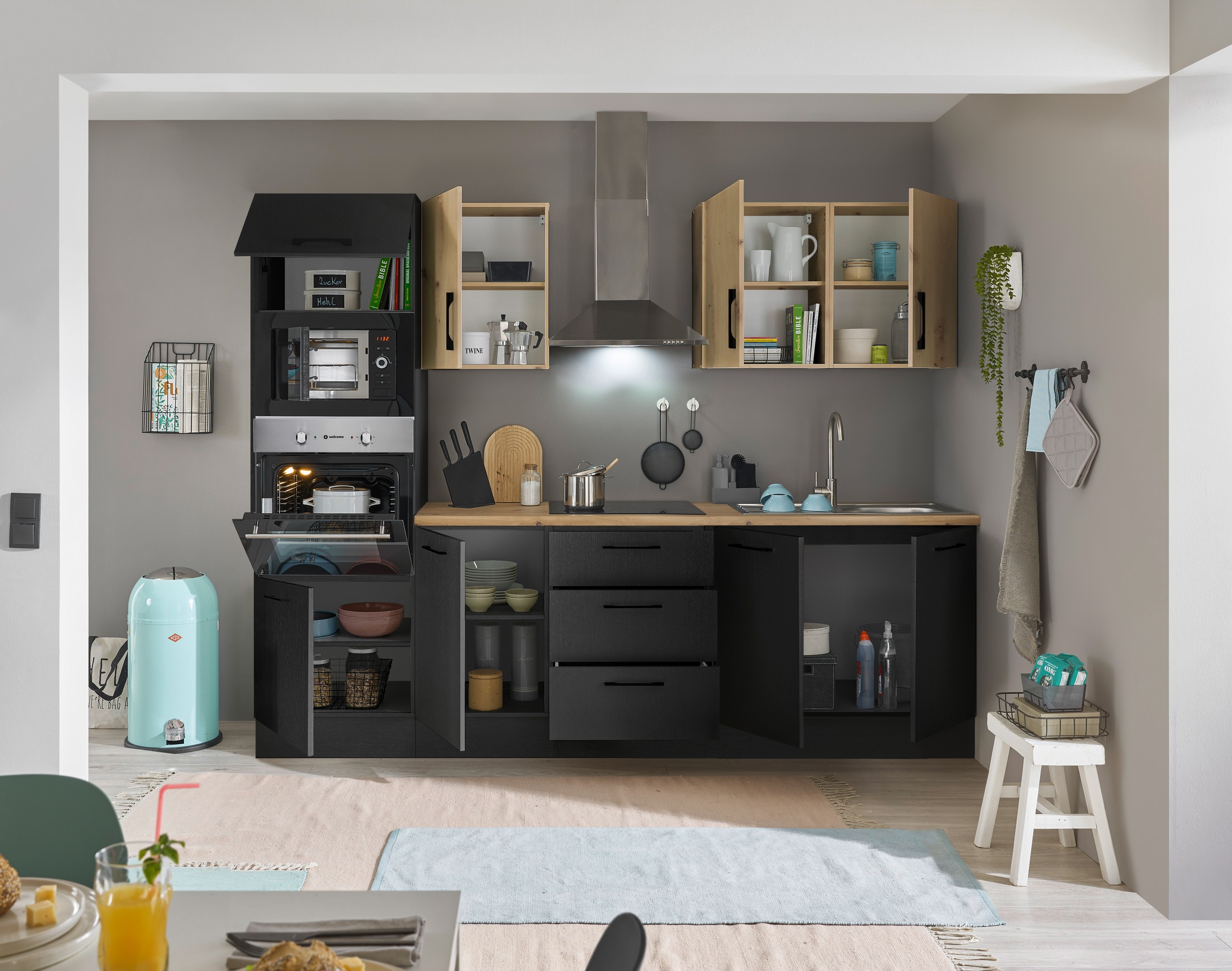 BASIC by Balculina Küchenzeile »Turin«, Breite 270 cm, wahlweise mit E-Geräten