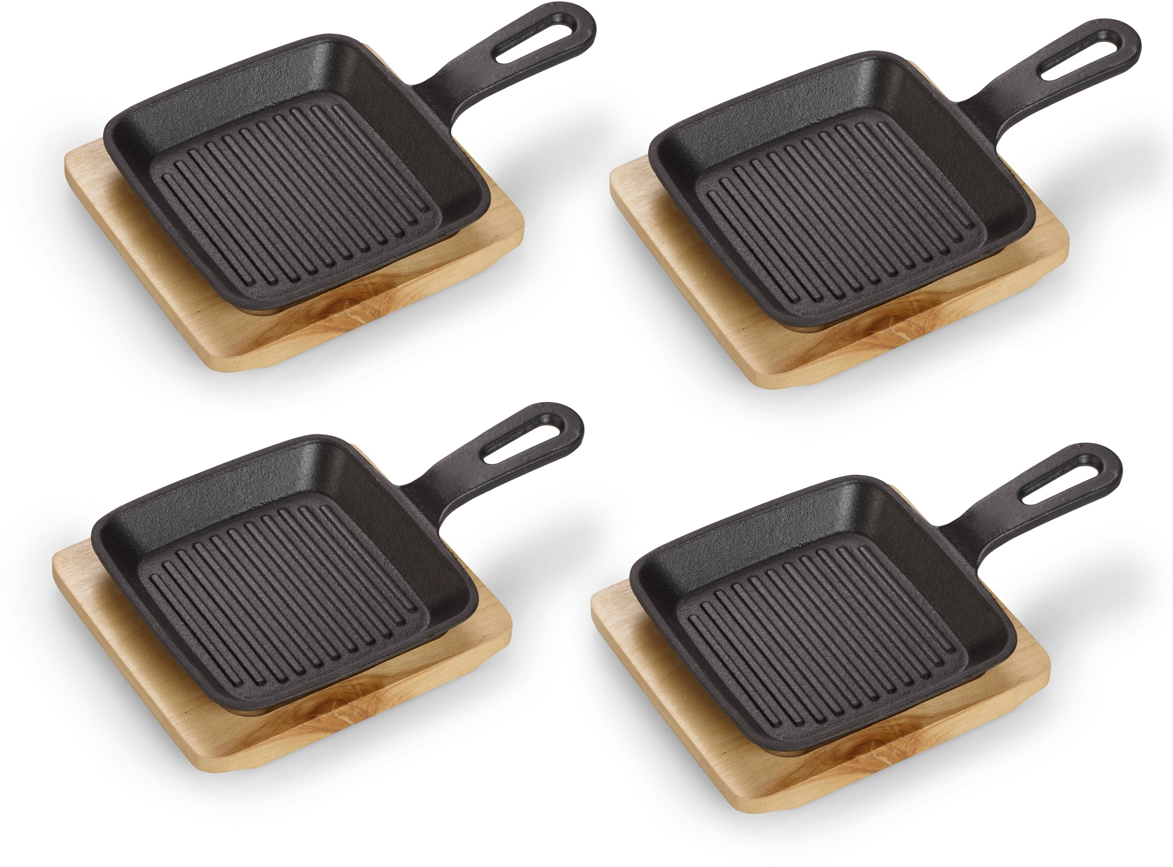 ECHTWERK Servierpfanne »4x Quadratische Servierschale mit Grillstreifen«, G günstig online kaufen