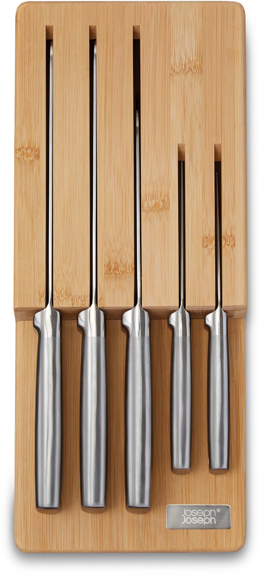 Joseph Joseph Messer-Set »Elevate Steel Knives Bamboo Store«, (6 tlg.), rutschfest, Bambus, japanischer Edelstahl